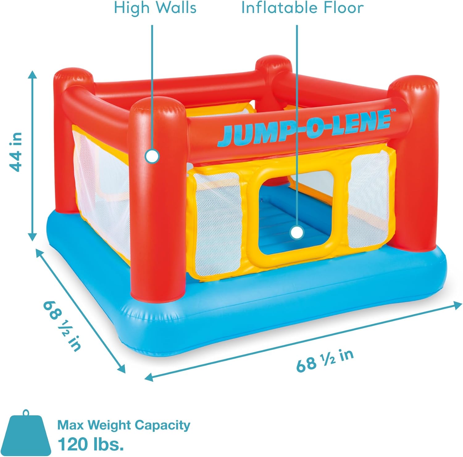 Intex Inflatable Jump-O-Lene Trampoline Bounce House with Crawl-Thru D