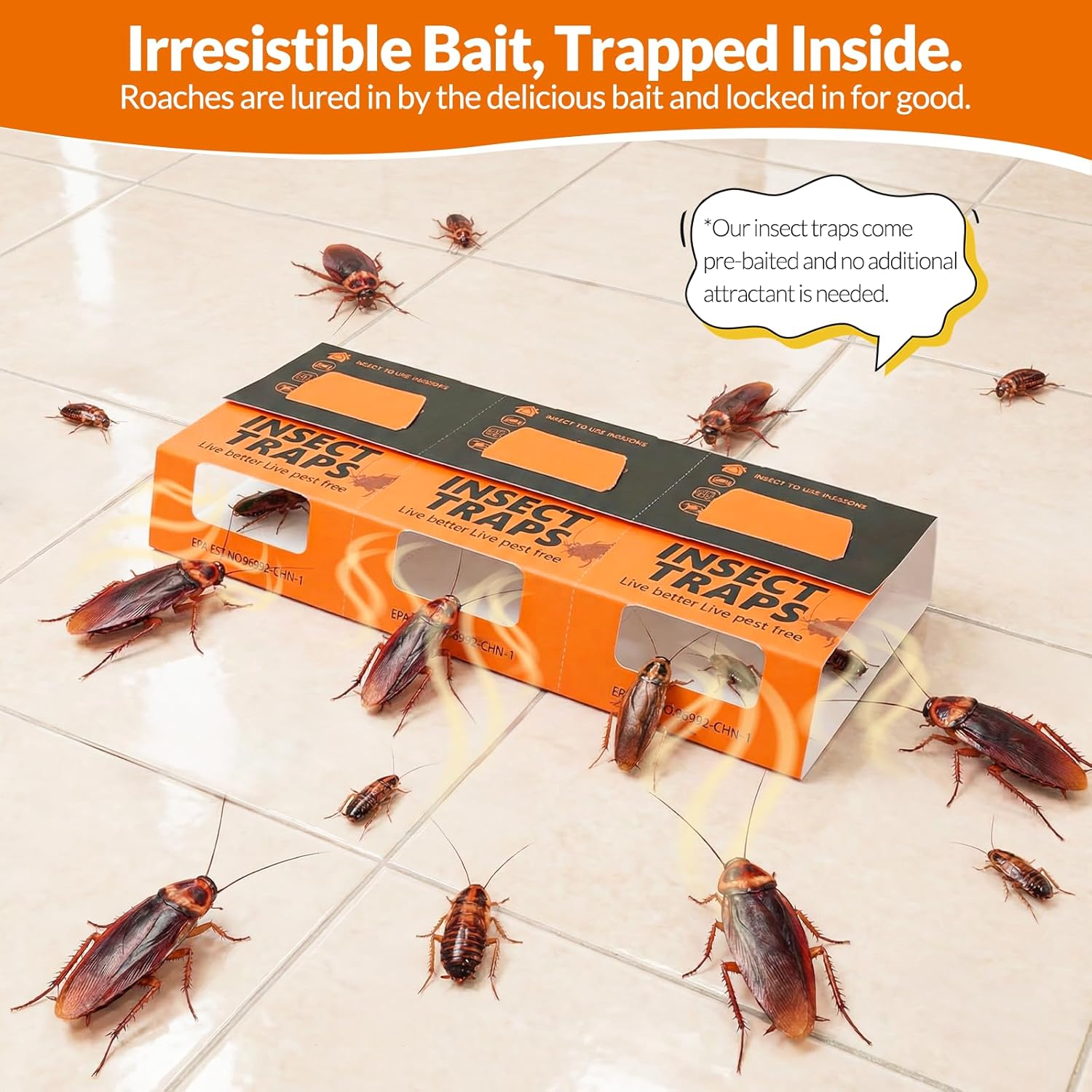 40 Pack Roach Traps, Cockroach Traps Indoor,Glue Roach Traps,Indoor Ro