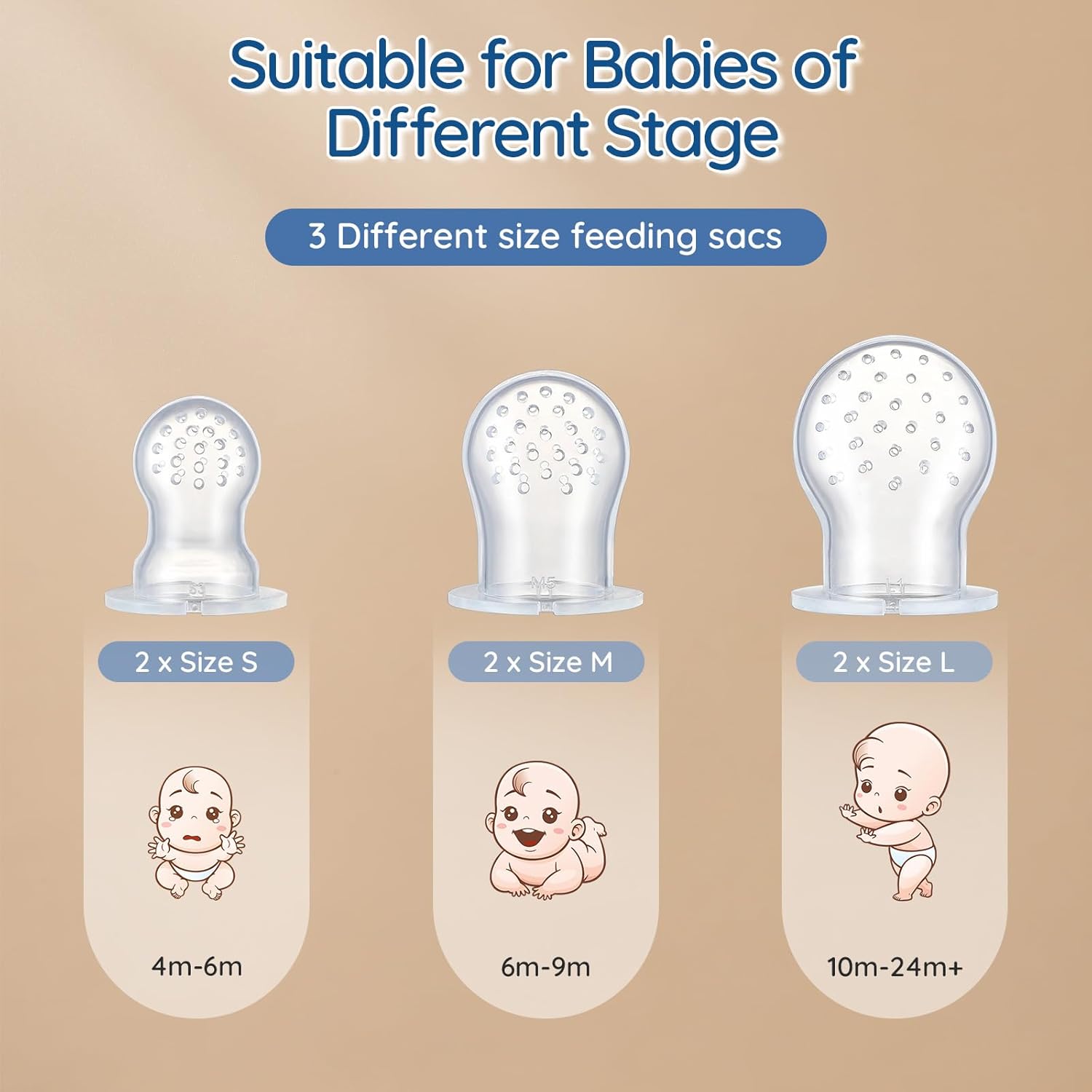 2 Pack Silicone Baby Fruit Feeder with Mini Freezer Tray, Breastmilk P