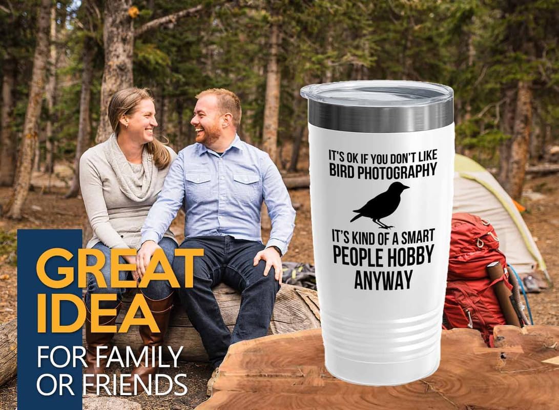 Birding White Edition Viking Tumbler 20oz - Don't like bird photograph