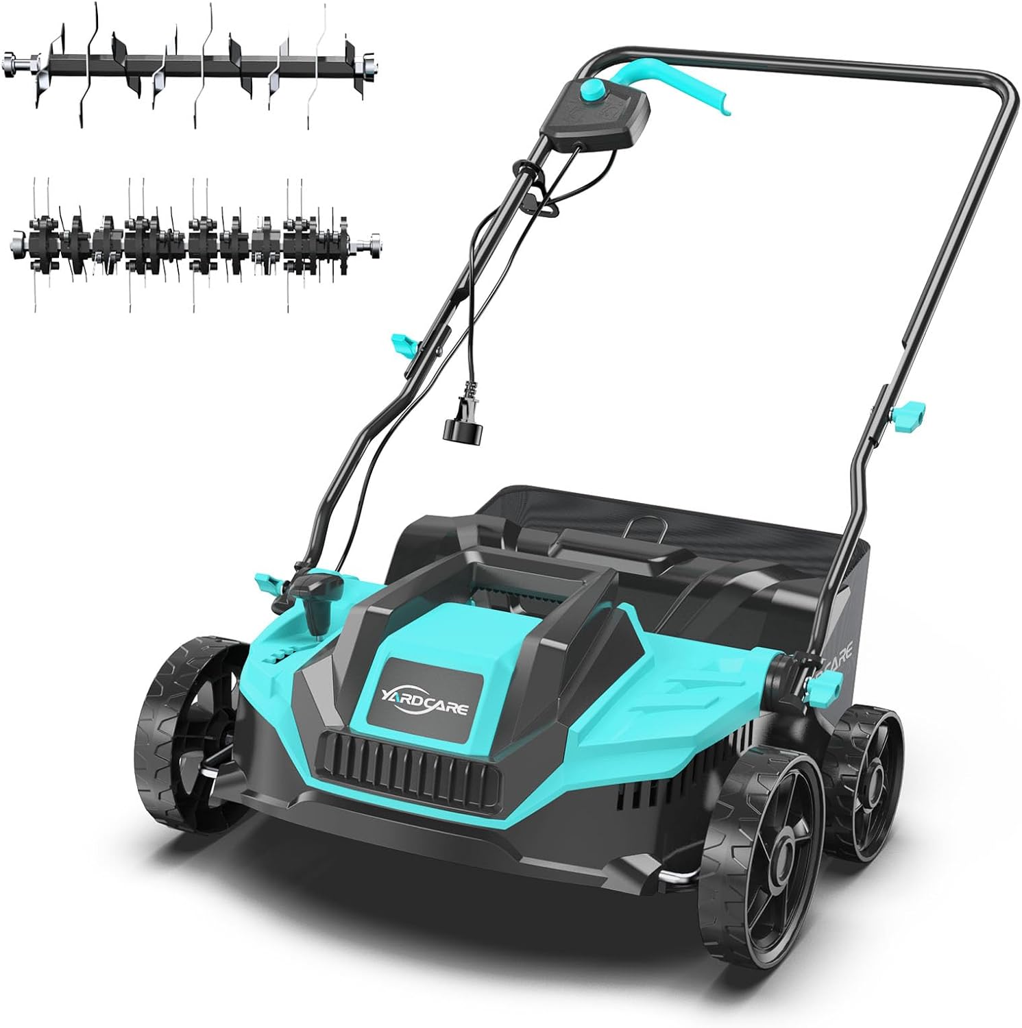 Electric Dethatcher and Scarifier, 2-in-1 Lawn Dethatcher with 10.5 Ga