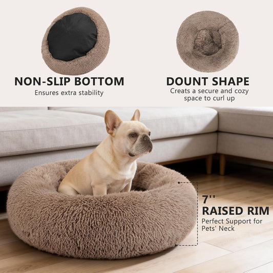 MIXJOY Orthopedic Dog Bed Comfortable Donut Cuddler Round Pet Beds Ult