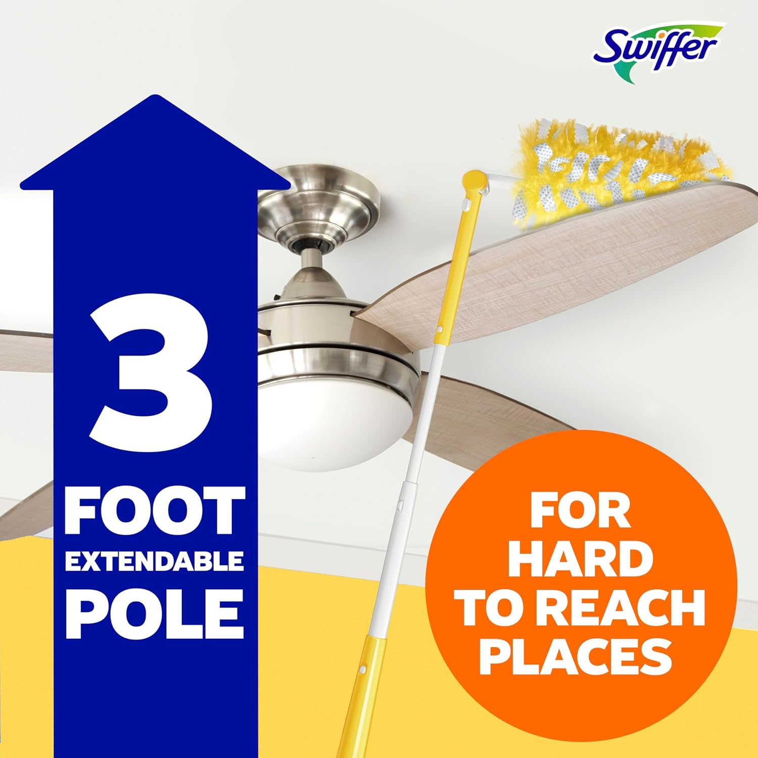 Swiffer Duster Kit with 3 ft Extendable Handle, Heavy Duty Dusting Sta