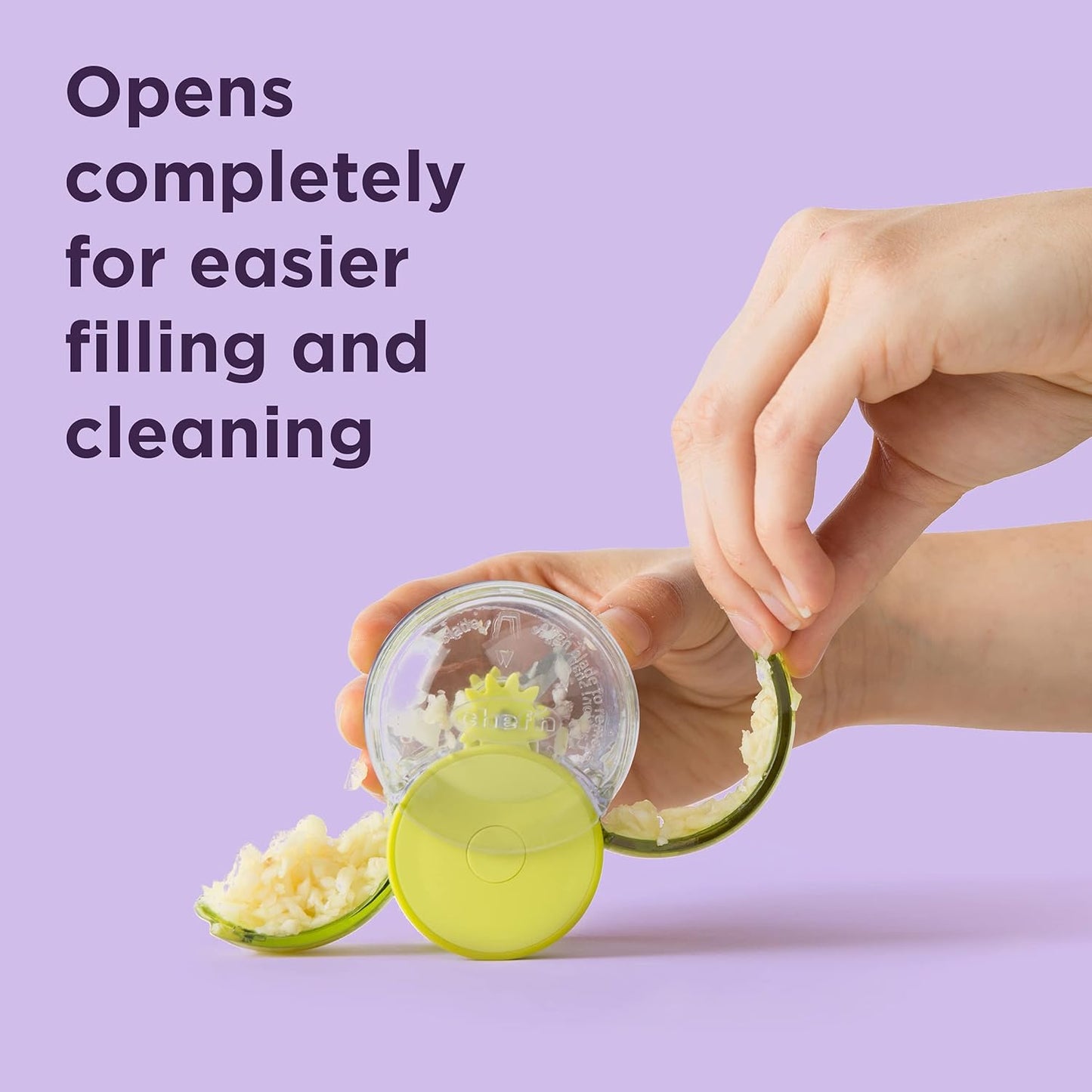 Chef’n GarlicZoom Garlic Chopper, Handheld Garlic Mincer with Rolling Action, Easy to Use and Clean, Compact Size for Quick Prep, Dishwasher Safe