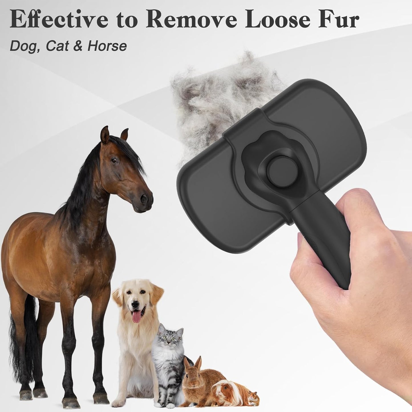Self Cleaning Shedding Brush - Skin Friendly Grooming Tool for Dogs, C