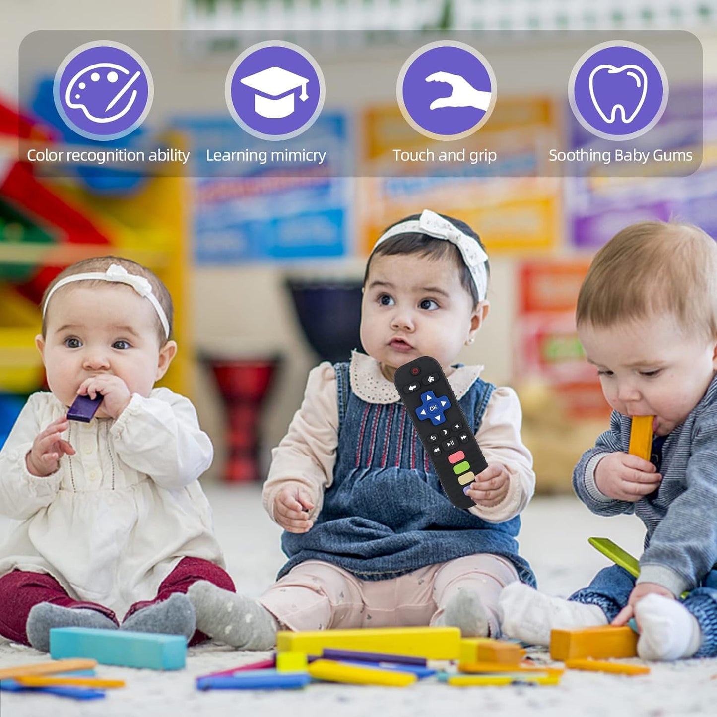 Chuya Baby Teether Toy Chew Toys for Babies 3-24 Months TV Remote Cont