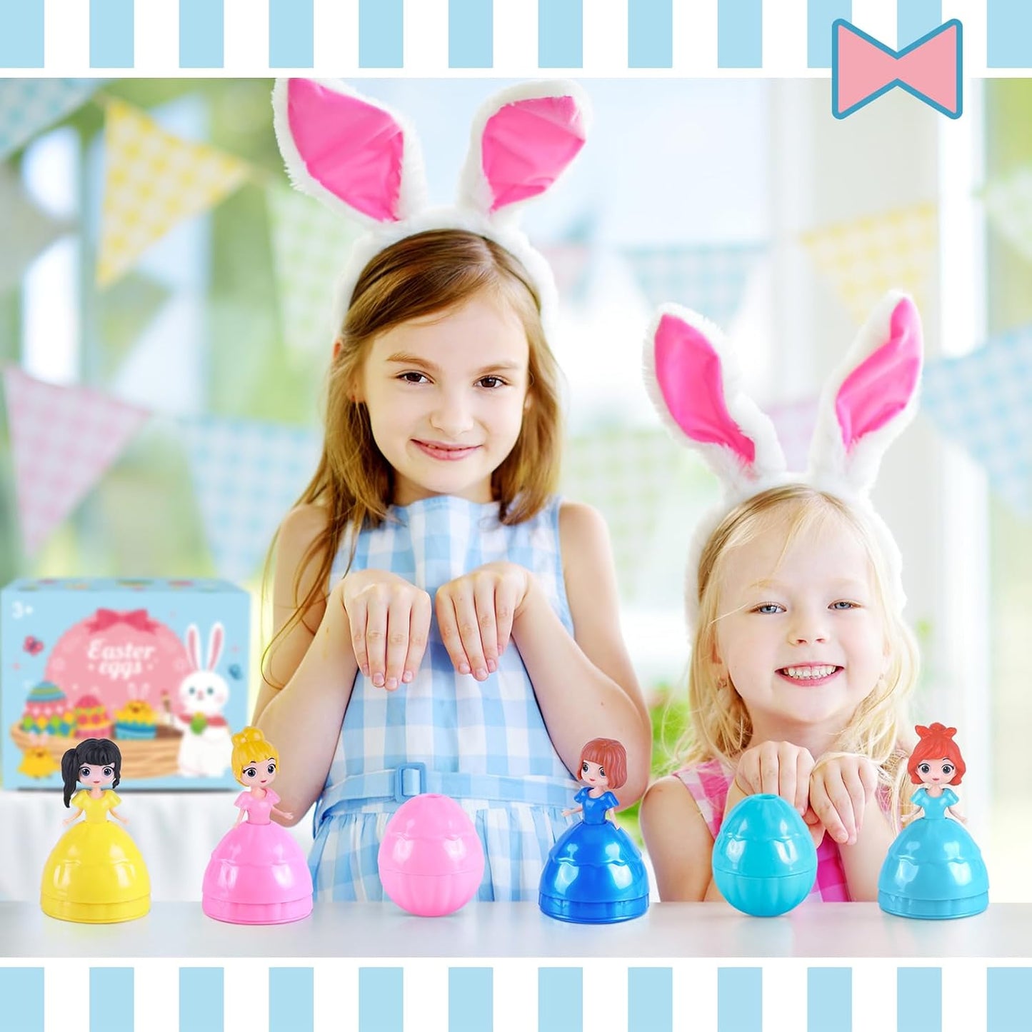 12 PCS Princess Prefilled Easter Eggs, Easter Basket Stuffer,Hunt Gifts for Kids, Classroom Prize and Party Favors