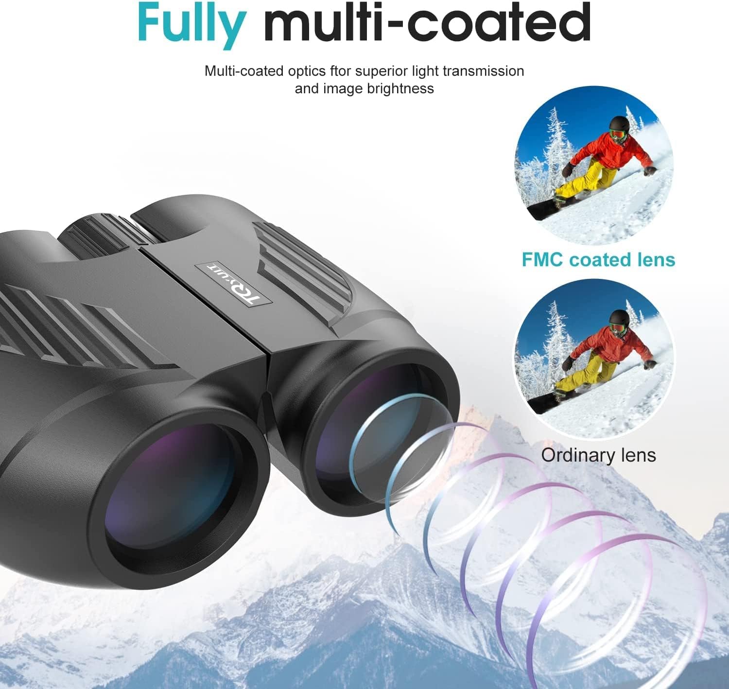 20X25 Compact Binoculars for Adults,Large Eyepiece Waterproof Binocula