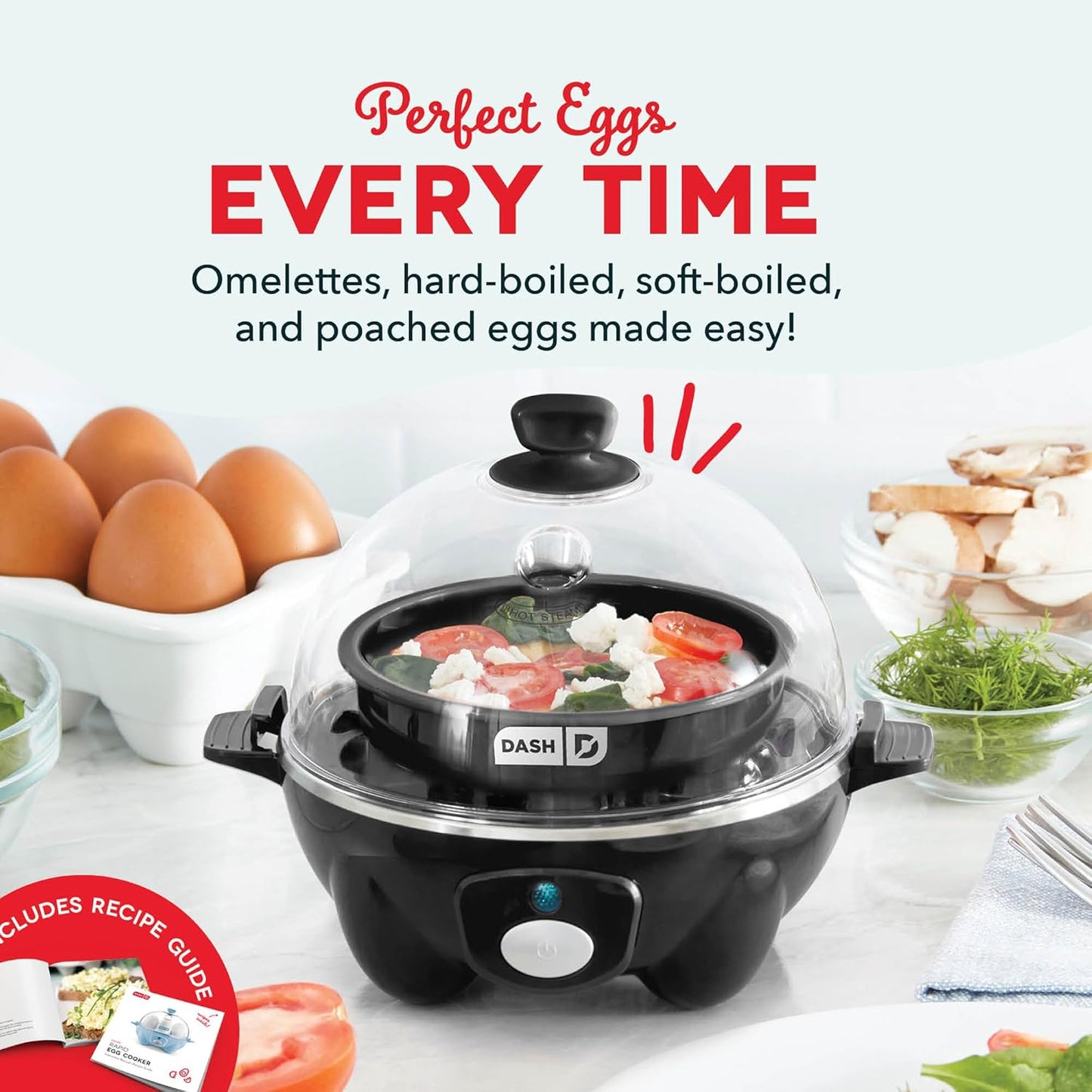 Dash Rapid Egg Cooker - Boiler, Poacher & Steamer - Includes Measuring