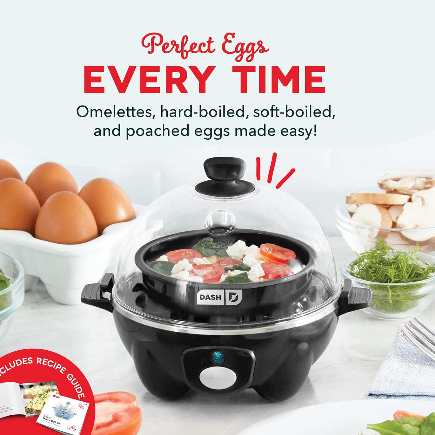 Dash Rapid Egg Cooker - Boiler, Poacher & Steamer - Includes Measuring