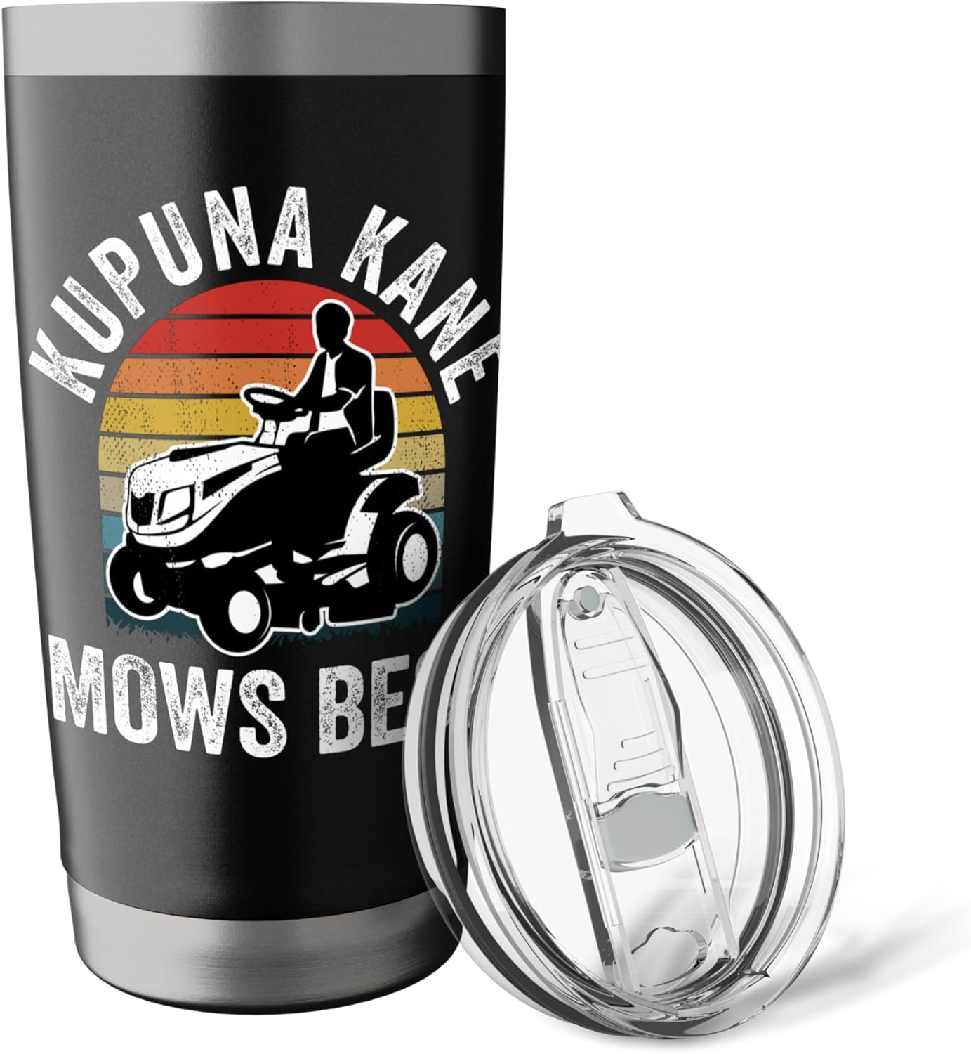 Kupuna Kane Mows Best Funny Gardener Lawn Care Father's Day Stainless Steel Insulated Tumbler