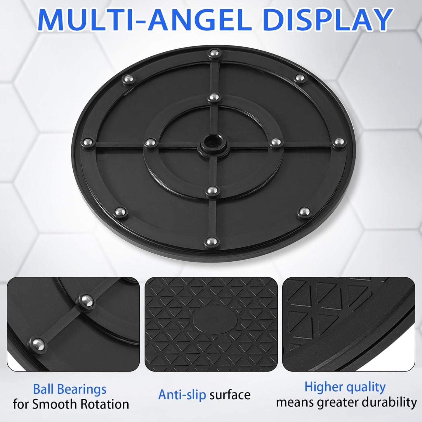 Multi-use Heavy Duty Rotating Swivel Stand - Lazy Susan with Steel Ball Bearings for Model Base/Rotating Plants/Crafts Stand Monitor/Big Screen TV/Monitors/Potted Plants (12 Inch)