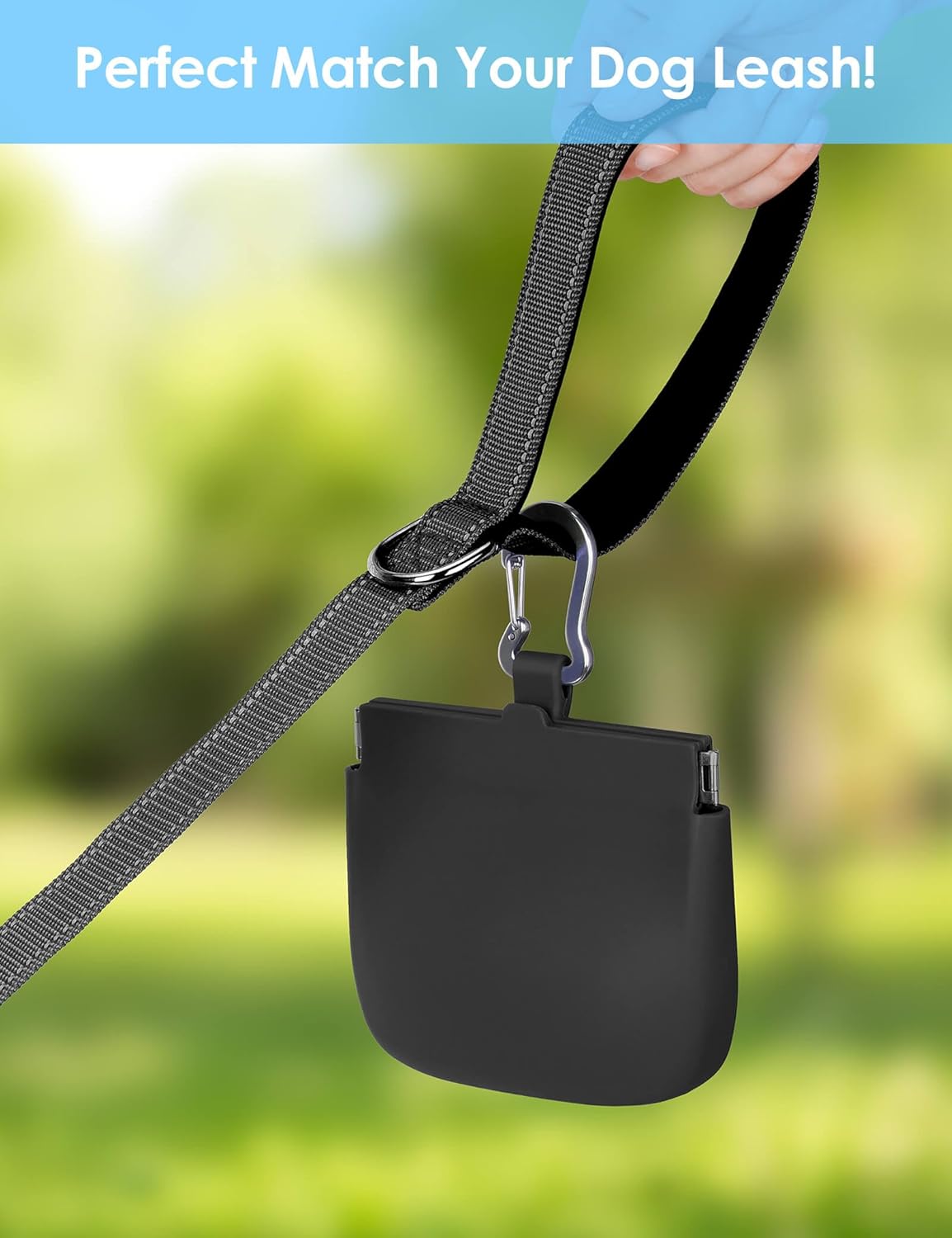 RBibei【One-Hand Access Silicone Dog Treat Pouch, Small Pocket Sized Tr