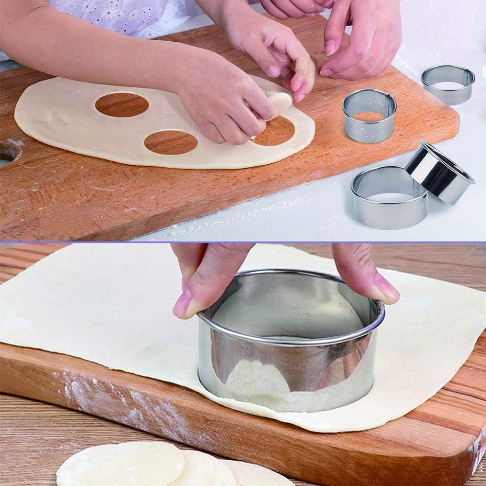 12 Pieces Round Cookie Biscuit Cutter Set,Graduated Circle Pastry Cutt