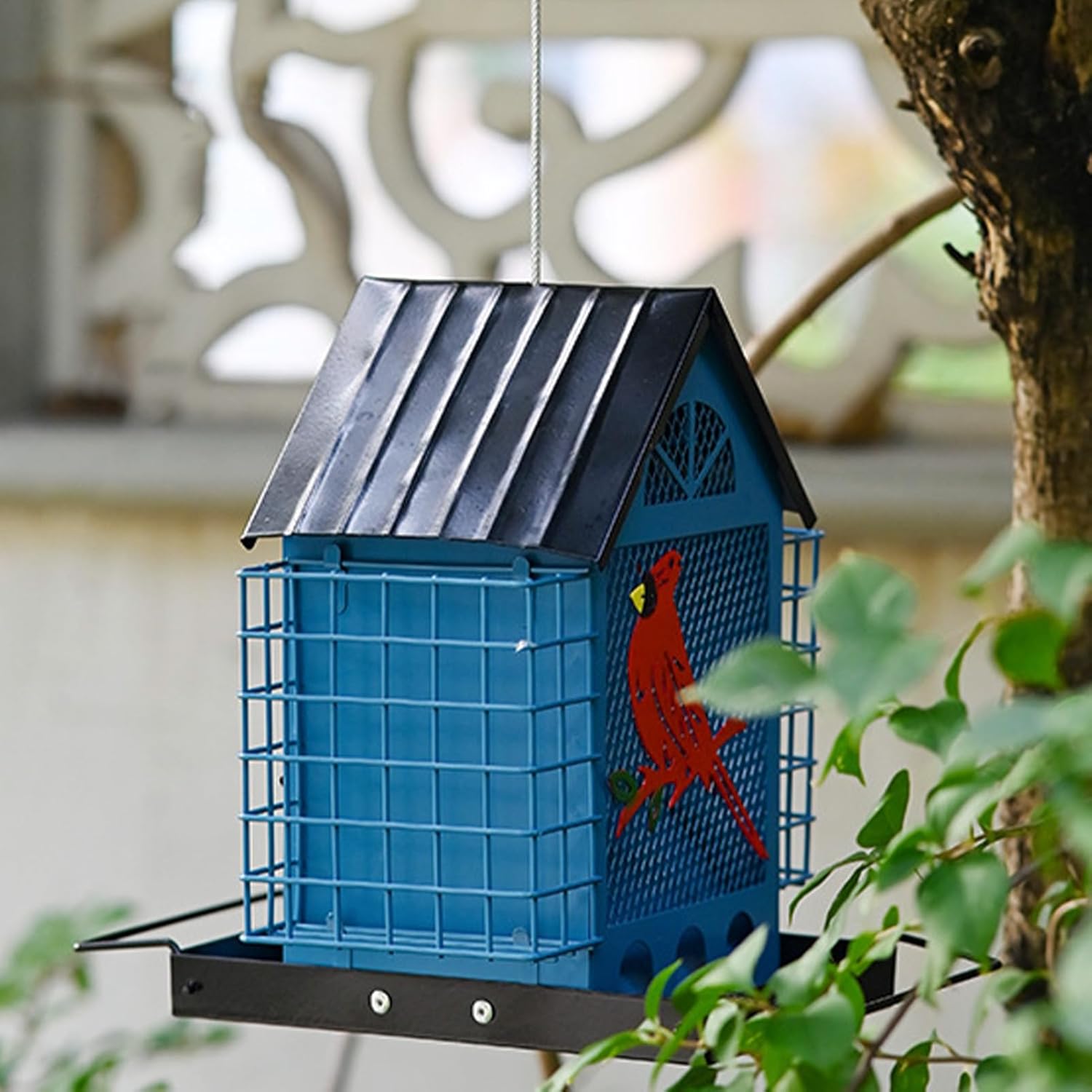 Bird Feeder Squirrel Proof | with Double Suet Cages Weatherproof Birdw