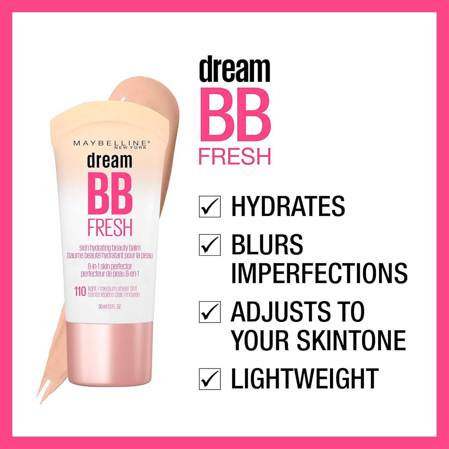 Maybelline Dream Fresh Skin Hydrating BB cream, 8-in-1 Skin Perfecting