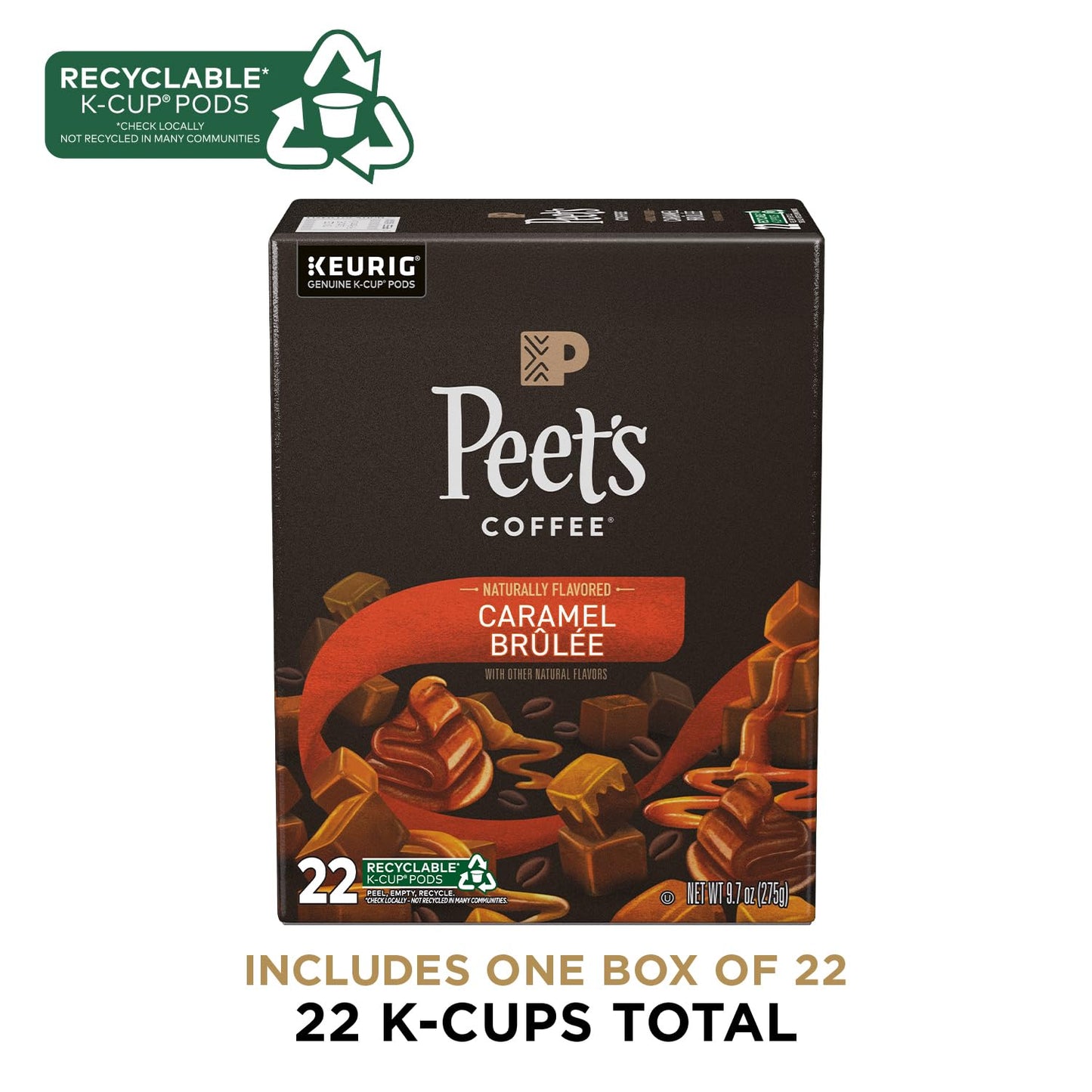 Peet's Coffee, Flavored Light Roast Keurig K-Cup Pods, Arabica Coffee,