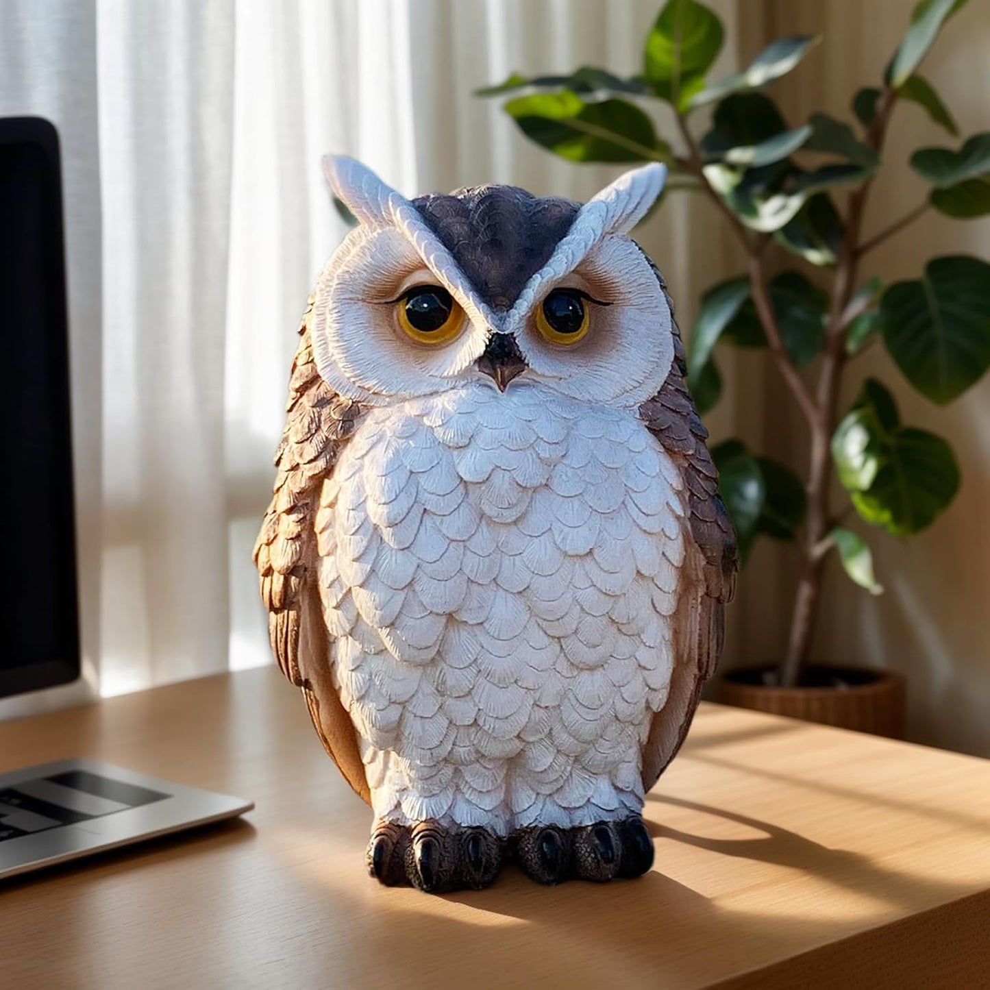 Owl Statue Garden Decor, Resin Waterproof Halloween Indoor Outdoor Law