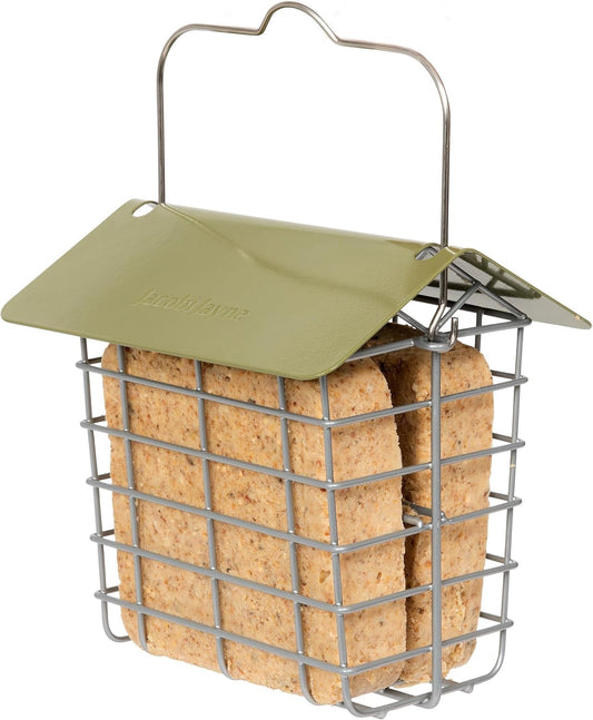 Suet Cake Feeder - Jacobi Jayne® Suet Cake Basket - Holds 2 Suet Blocks for Wild Birds - Suet Block feeders Hanging - Suet Block Holder - Suet Block Feeder for Small Birds only