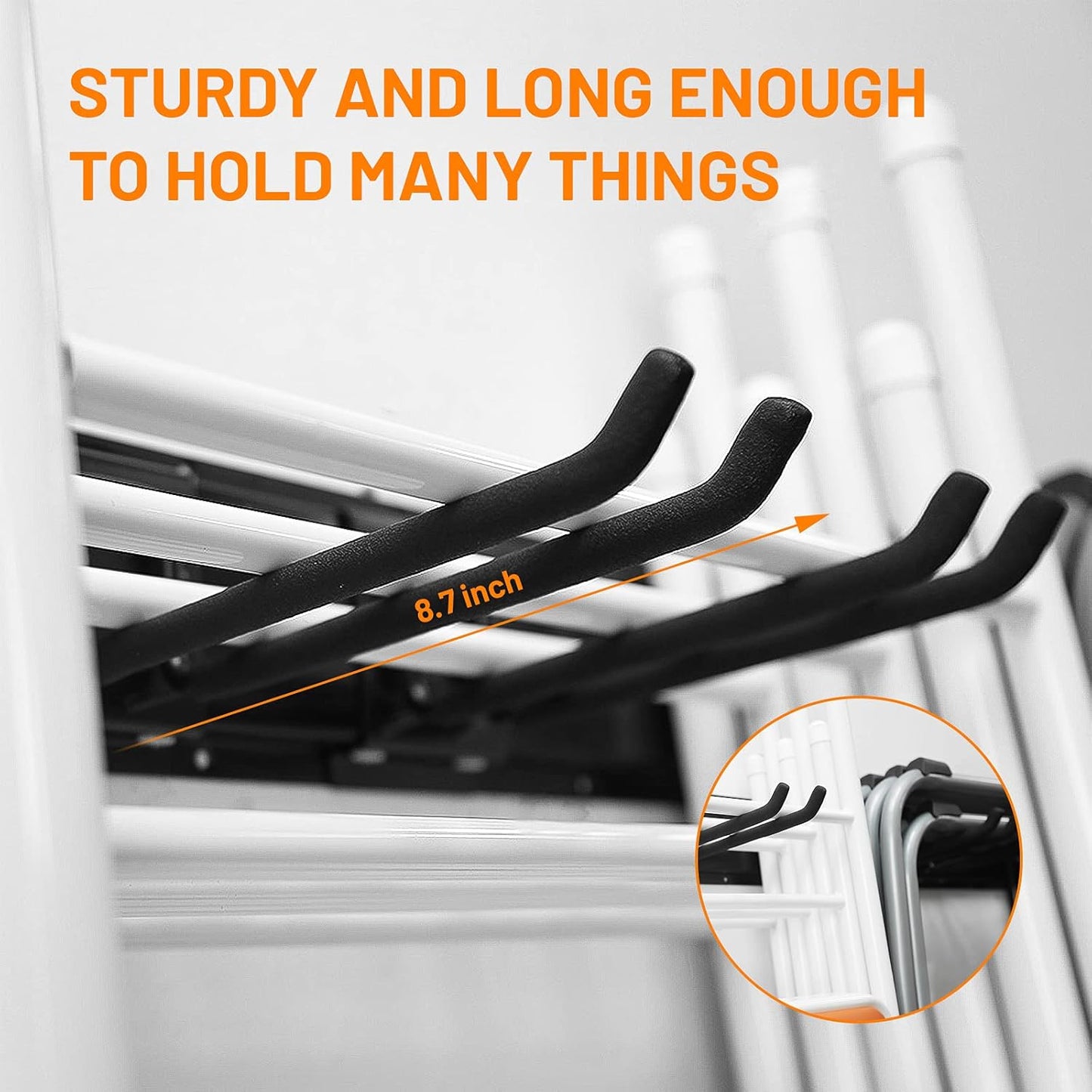Wallmaster Garage Storage Organization Wall Mount, Garden Tool Rack Or