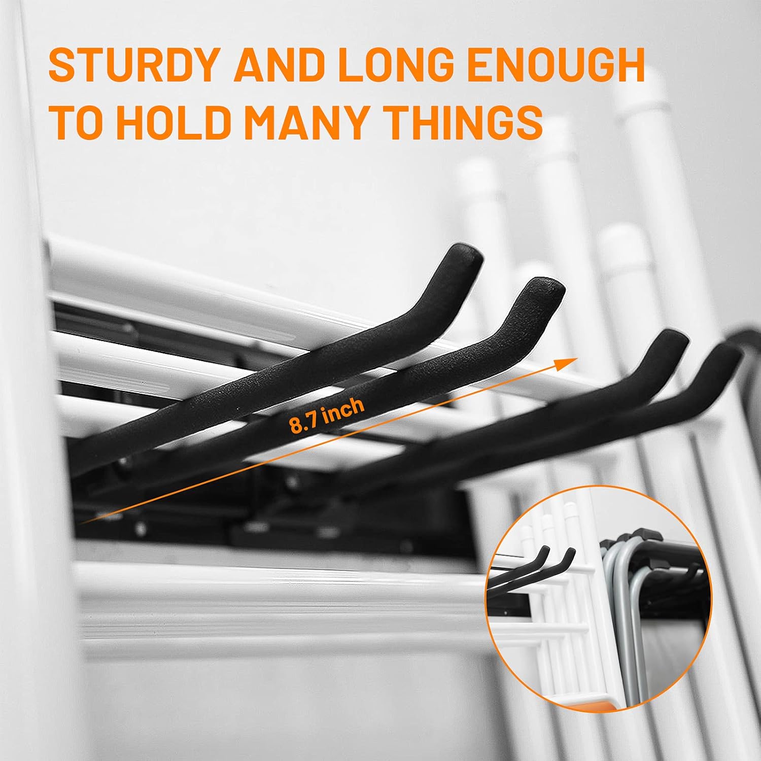 Wallmaster Garage Storage Organization Wall Mount, Garden Tool Rack Or