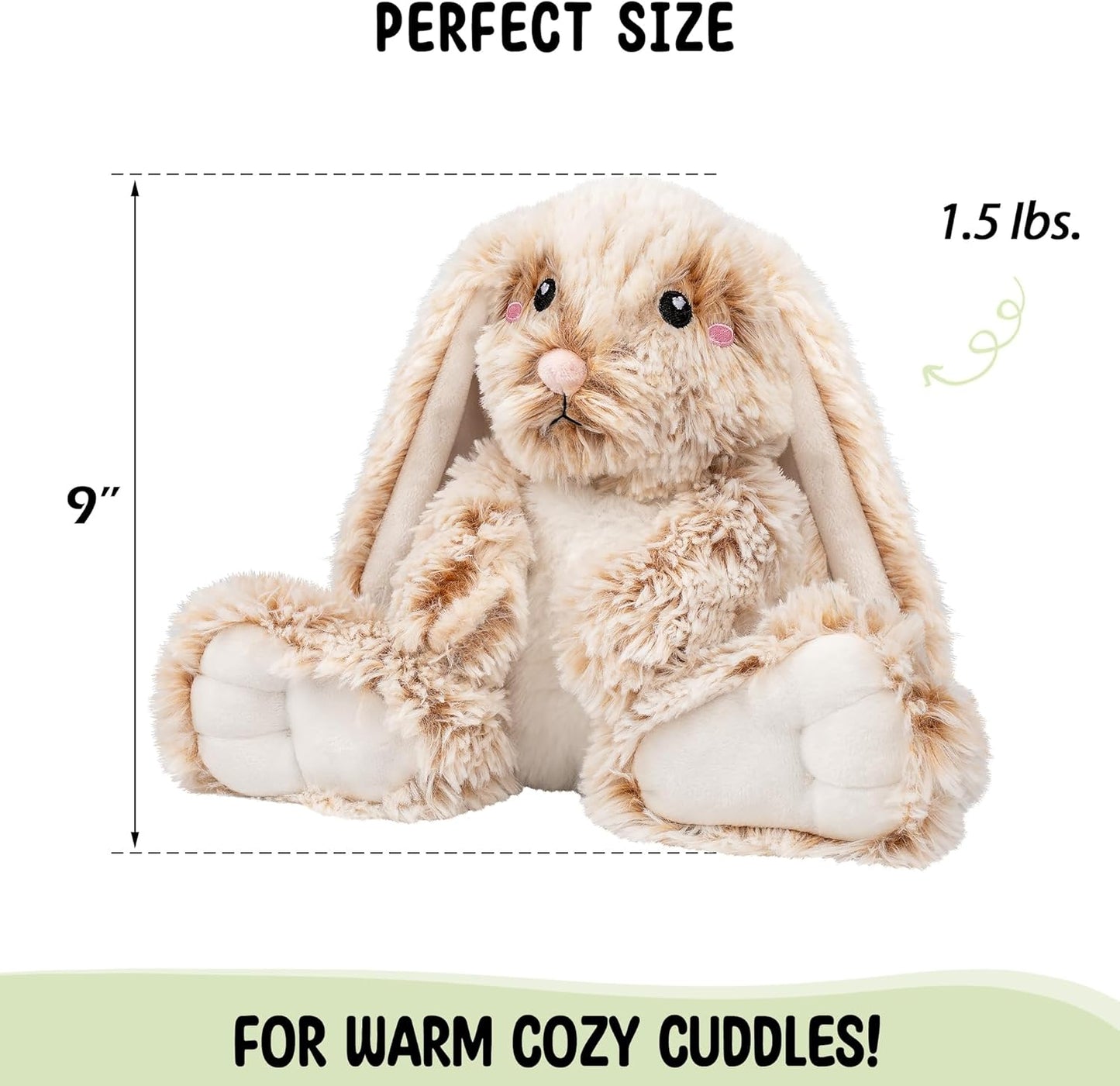 Bunny Microwavable & Weighted Stuffed Animals - 1.5 Lbs Unscented Heat
