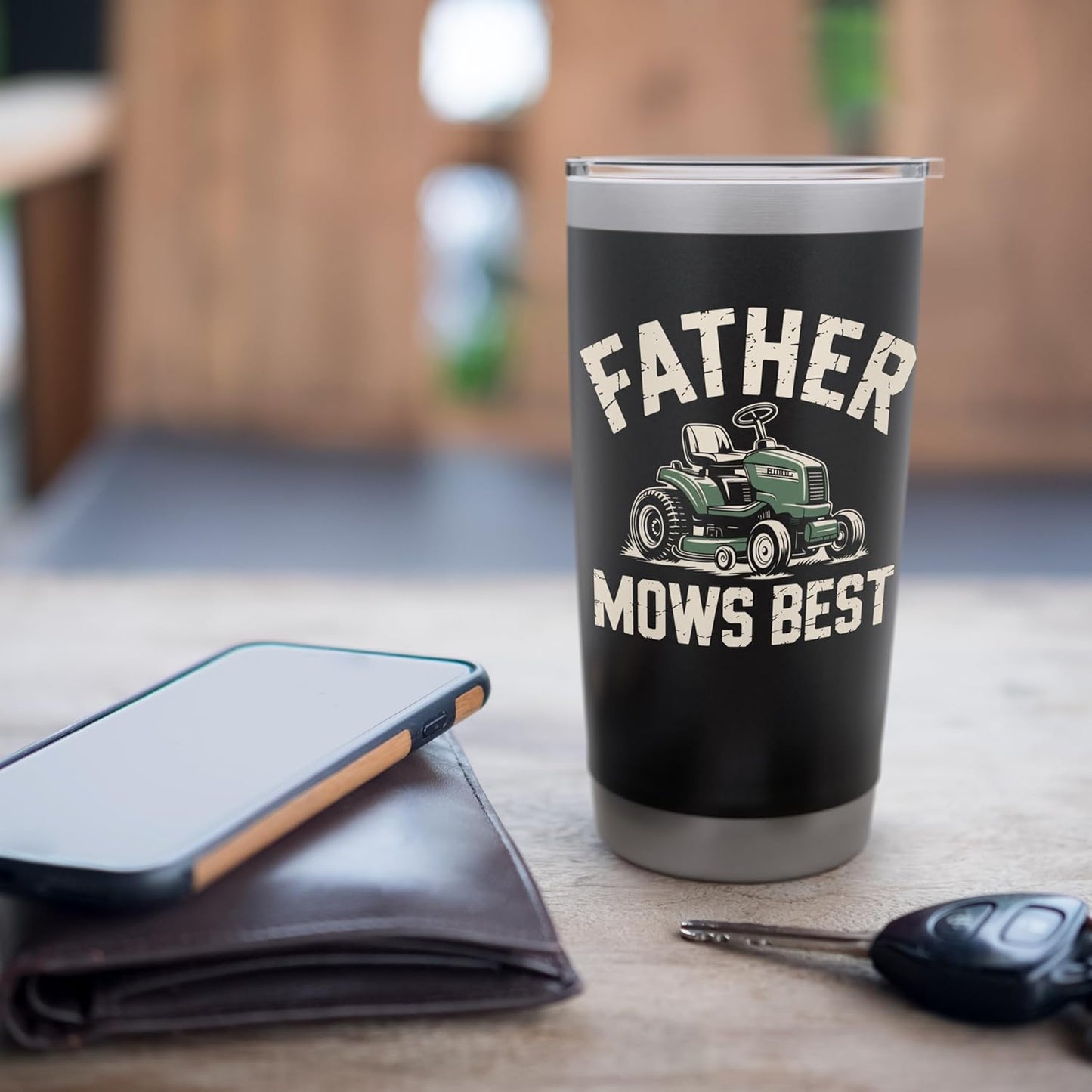 Father Mows Best Riding Lawn Mower Yard Tractor Stainless Steel Insulated Tumbler