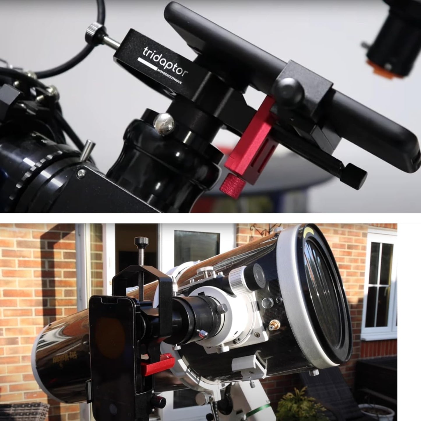 tridaptor - Universal Digiscoping Adapter | High-Precision Phone to Telescope 3-Axis Metal Holder Mount for Spotting Scope Monocular Microscope|Fits 2.4" Eyepiece Max&Most Cell Phone Camera