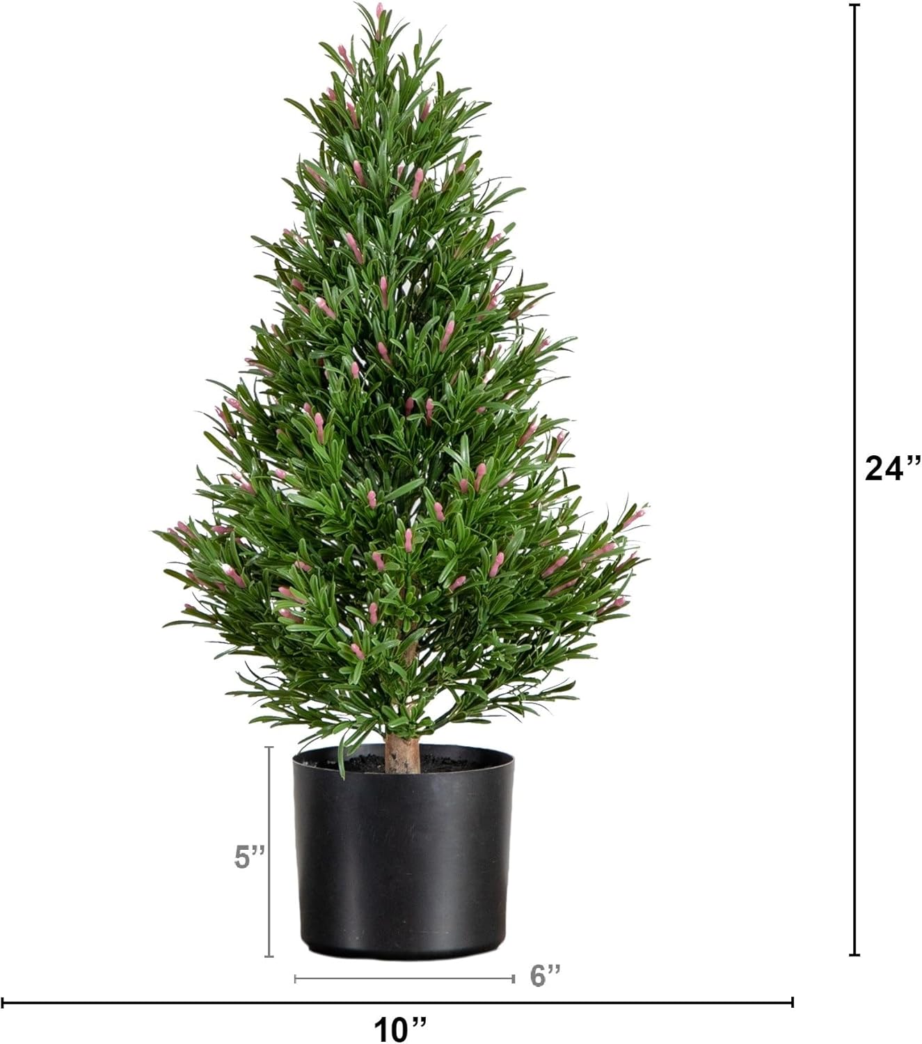 Nearly Natural 2ft. UV Resistant Artificial Rosemary Cone Topiary Tree (Indoor/Outdoor)