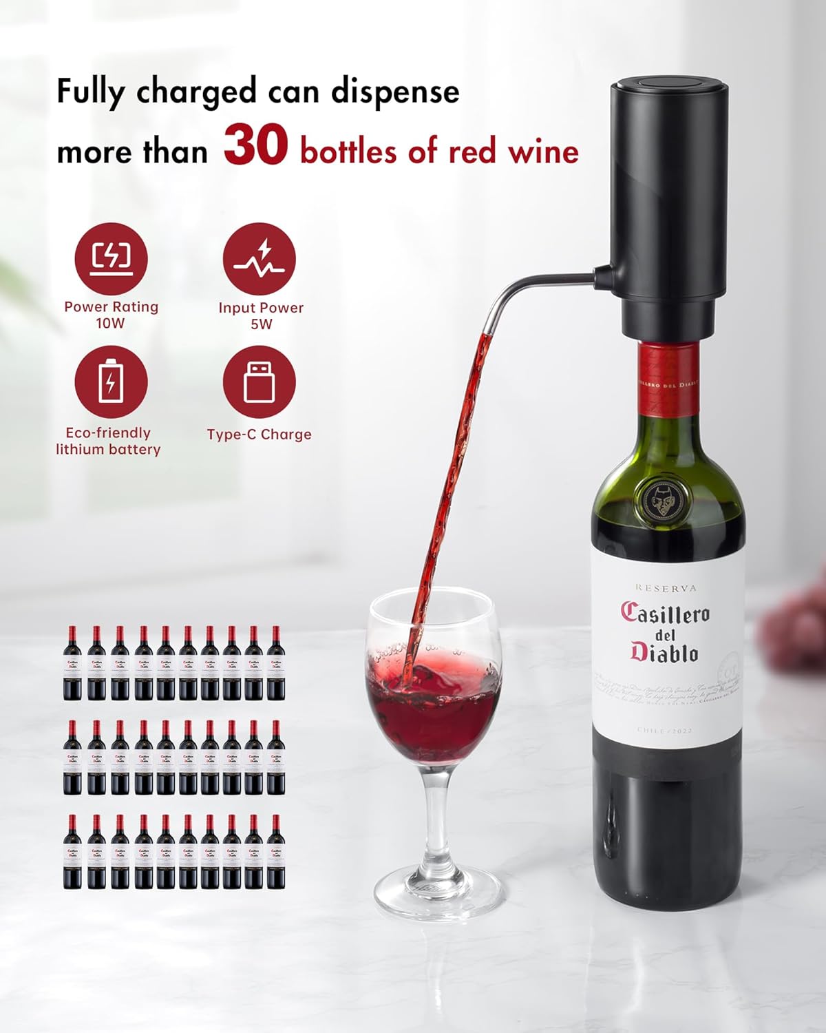 Electric Wine Decanter Aerator Dispenser: Automatic Whisky Bottle Disp