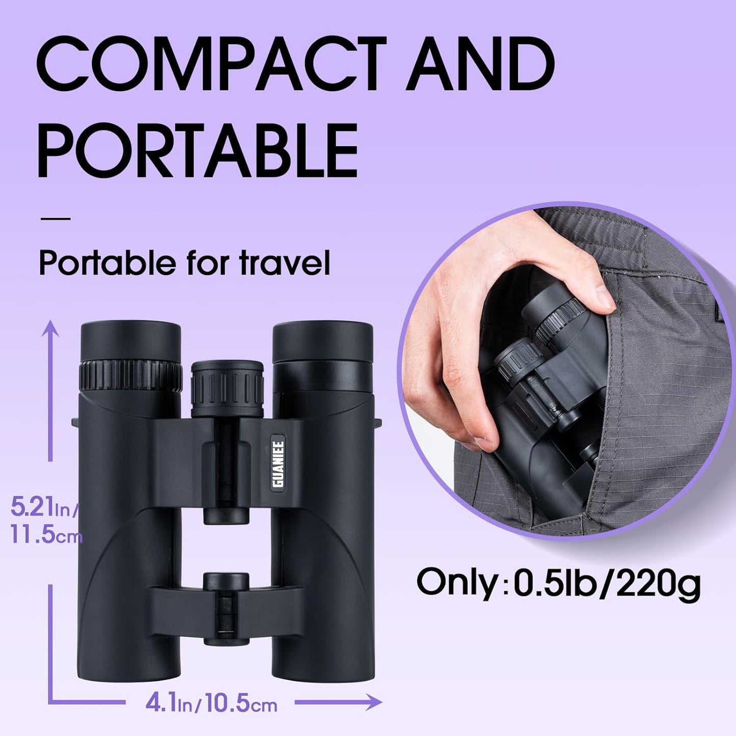 10x25 Binoculars for Kids Mini Pocket Compact Binoculars Waterproof Small Binocular for Bird Watching Travel Stargazing Outdoor Sports Purple