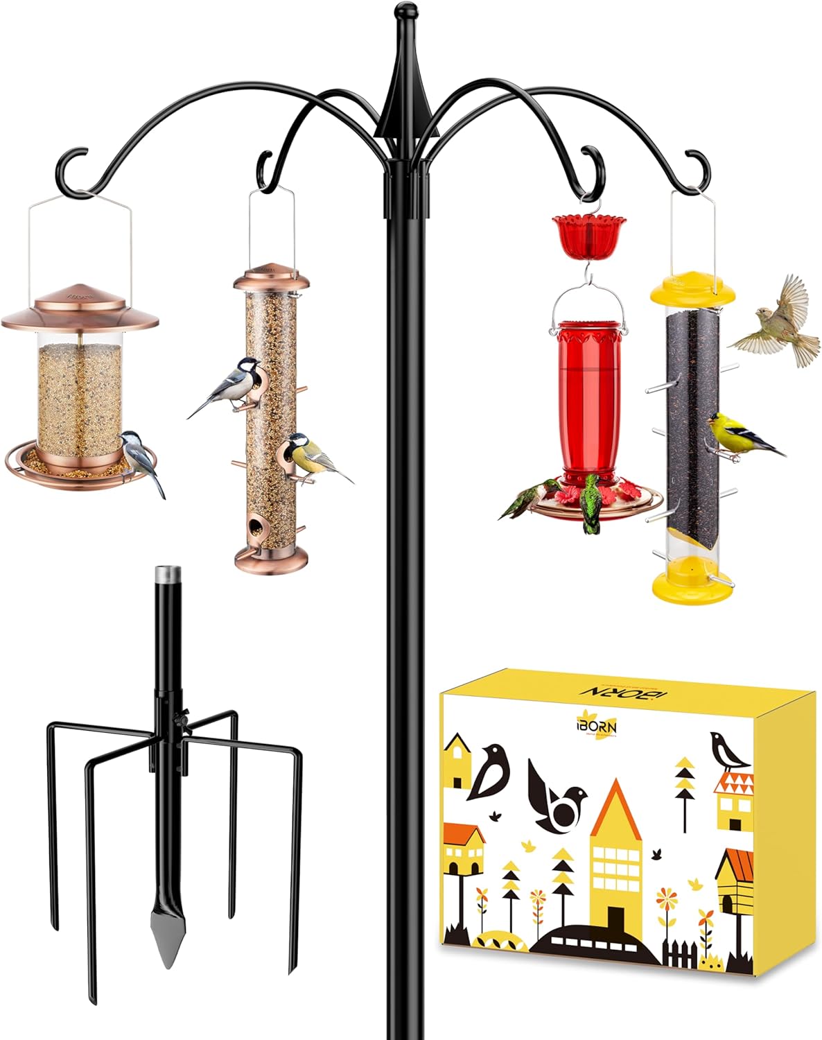 iBorn Bird Feeders Hanging Station 78Inch Wild Bird Feeding Station Po