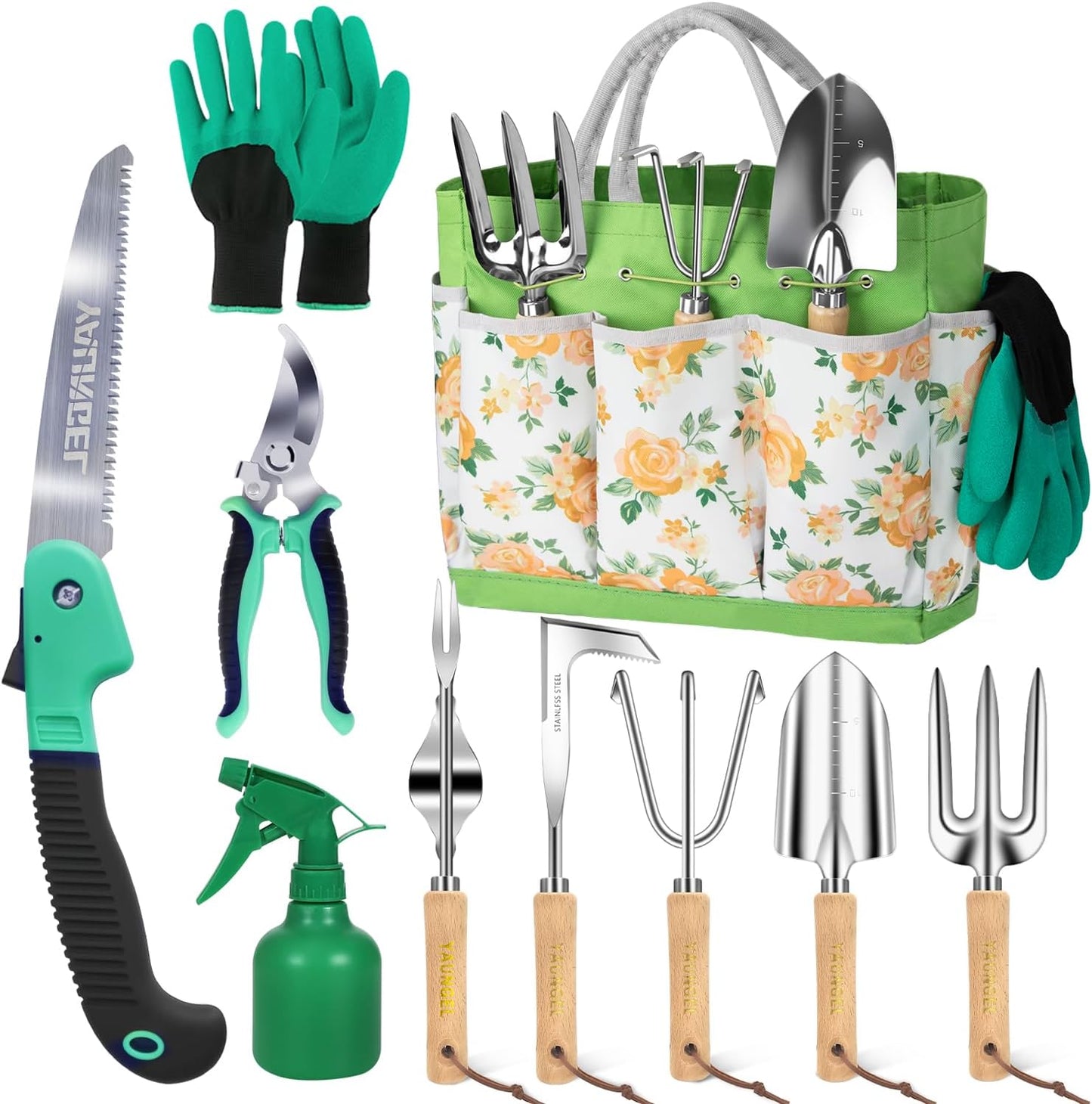 Gardening Tools - 10 Piece Heavy Duty Gardening Hand Tools Stainless S