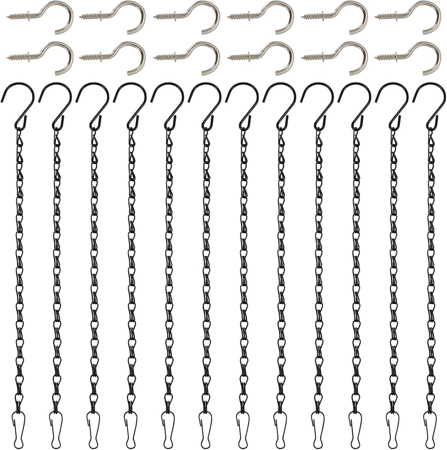 12 Pcs Adjustable Hanging Chains with S Hooks,10 Inch Black Metal Plan