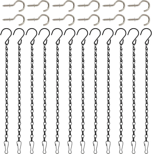 12 Pcs Adjustable Hanging Chains with S Hooks,10 Inch Black Metal Plan