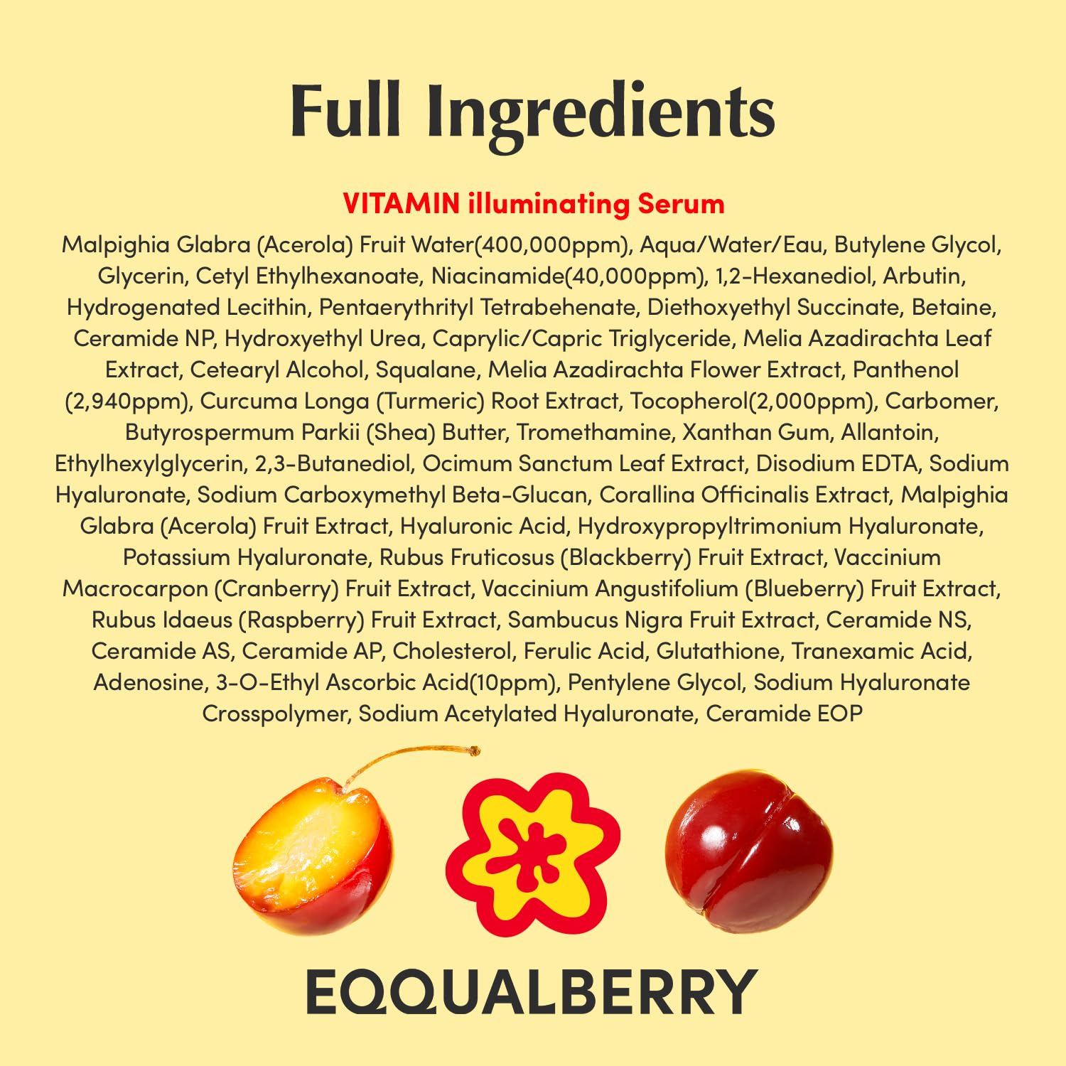 EQQUALBERRY Vitamin Illuminating Serum | Niacinamide 4% + Brightening 