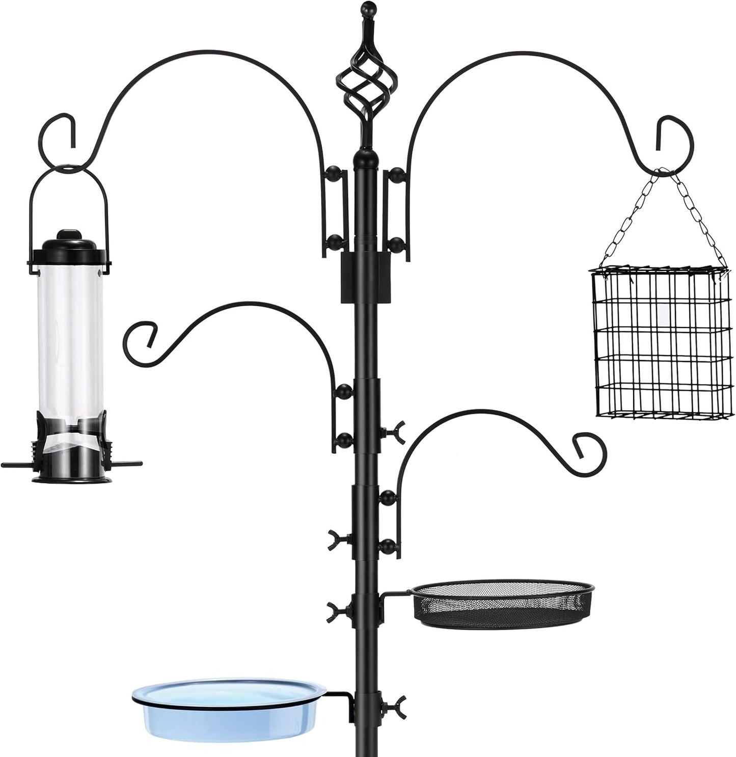 Sorbus Outdoor Feeding Station – 7ft Heavy-Duty Feeder Pole with Hange