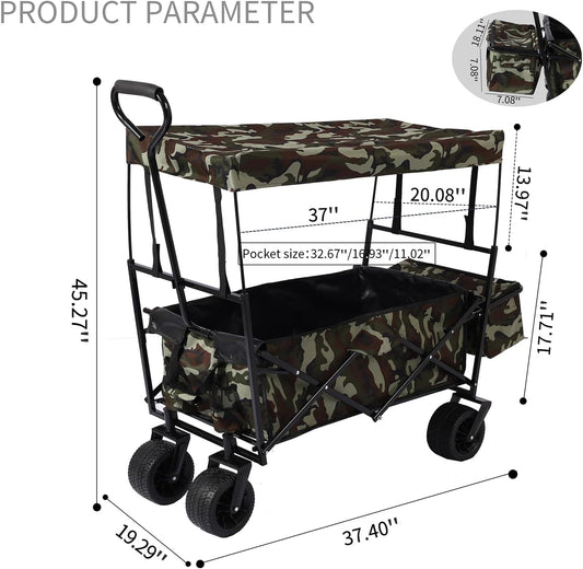 Collapsible Garden Cart, One Size, Camouflage