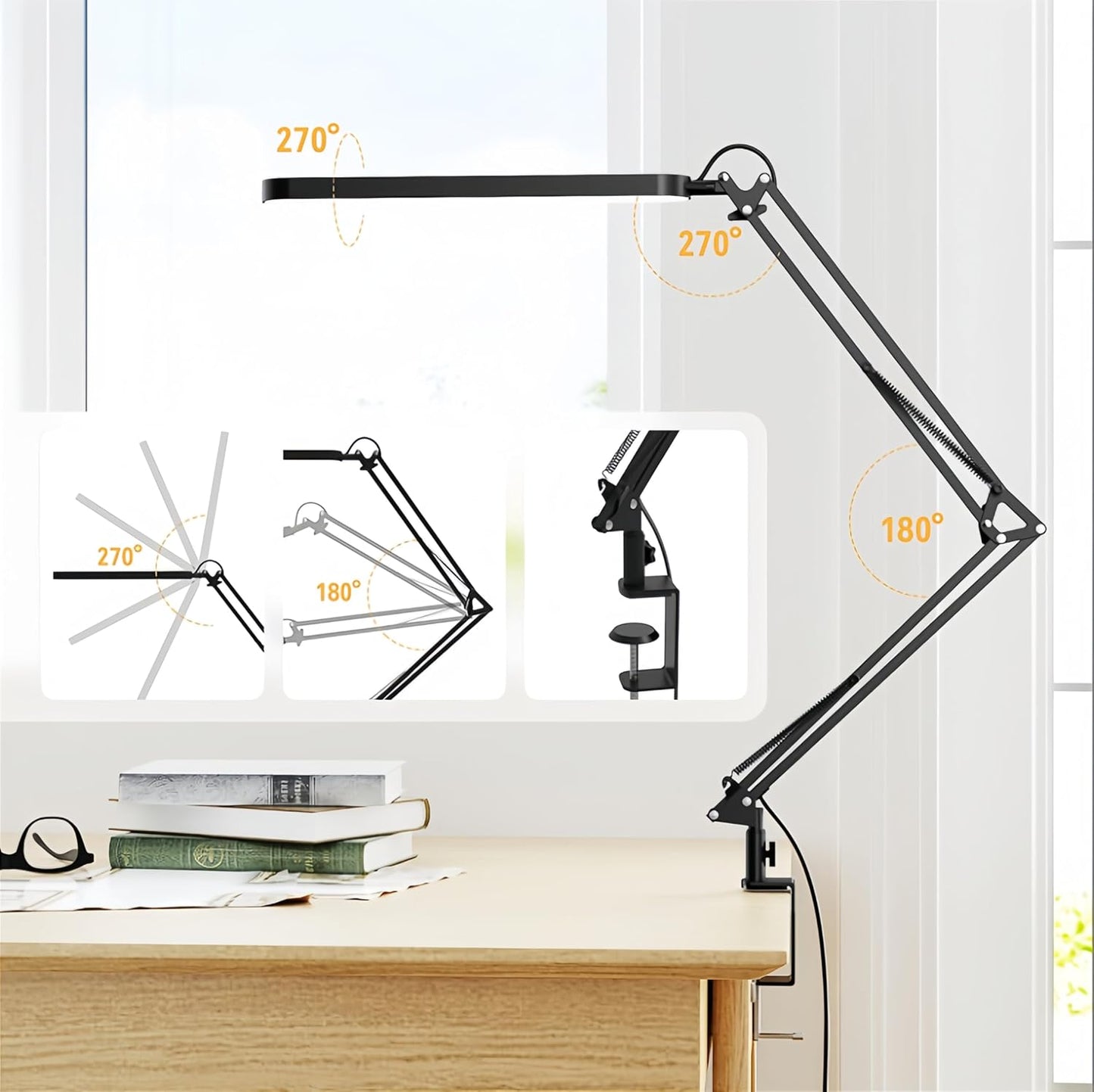 SKYLEO Desk Lamp for Home Office, Eye Comfortable LED Desk Light for L