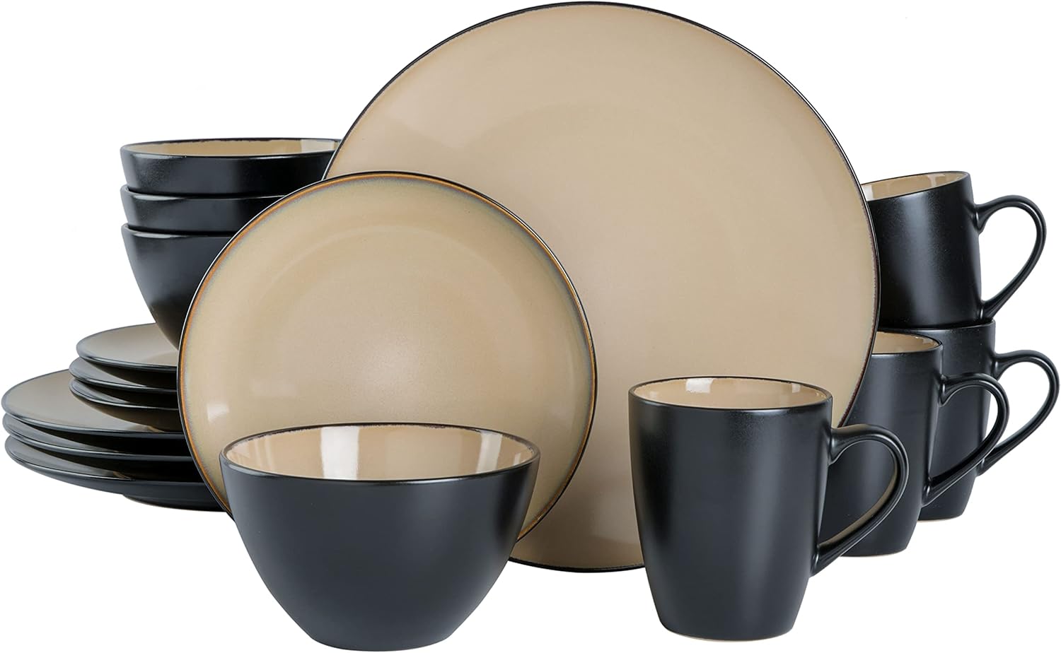 Gibson Elite Soho Lounge 16-Piece Round Reactive Glaze Stoneware Dinne