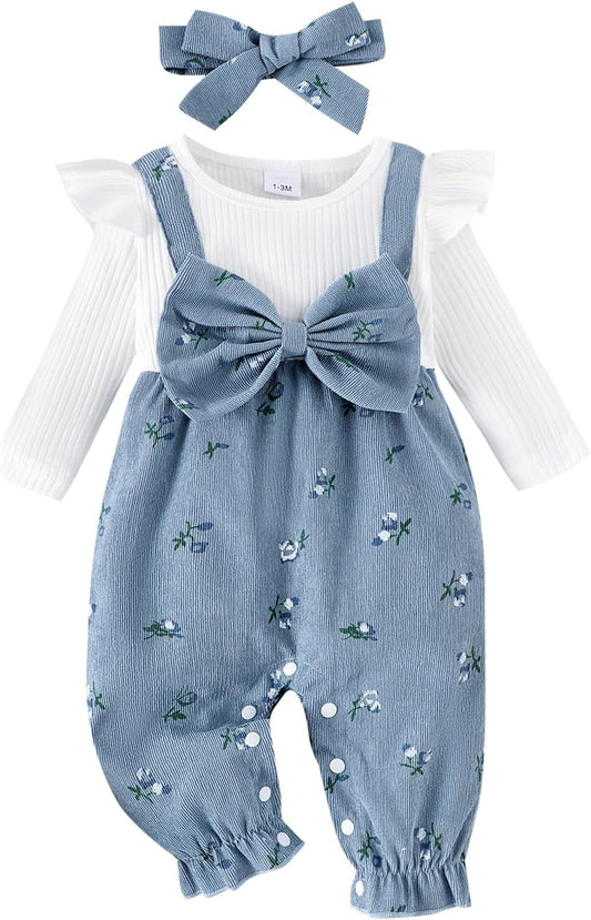 YINGISFITM Newborn Baby Girl Clothes Long Sleeve Romper One Piece Jump