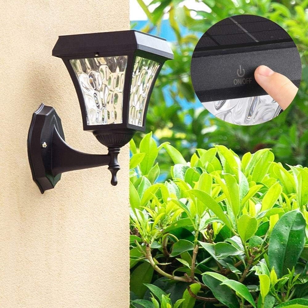 Modern Creative Black Solar Outdoor Wall Lamp Waterproof Acrylic Bracket Light 5W LED Antirust Aluminum Lantern Villa Balcony Garden Outside Lighting Sconce