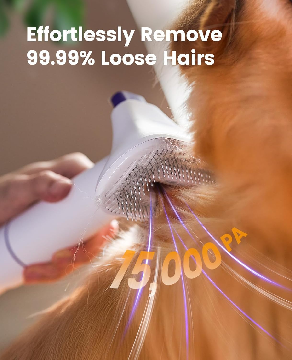 oneisall Dog Grooming Vacuum Kits: 15000Pa Shedding Brush with Groomin