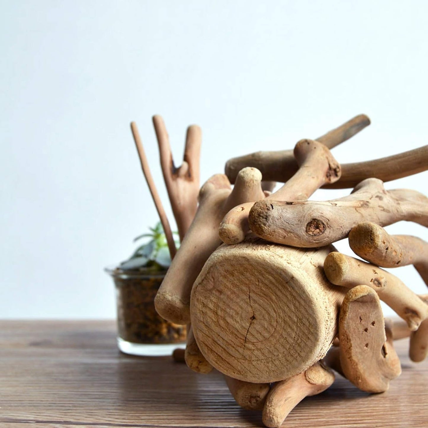 Planter Pot Solid Wood Flower Pot Unique Root-Shaped Planter Pots Suitable for Indoor and Outdoor Succulent Flower Pots(Plants NOT Included) Planting Pot Flower Pots