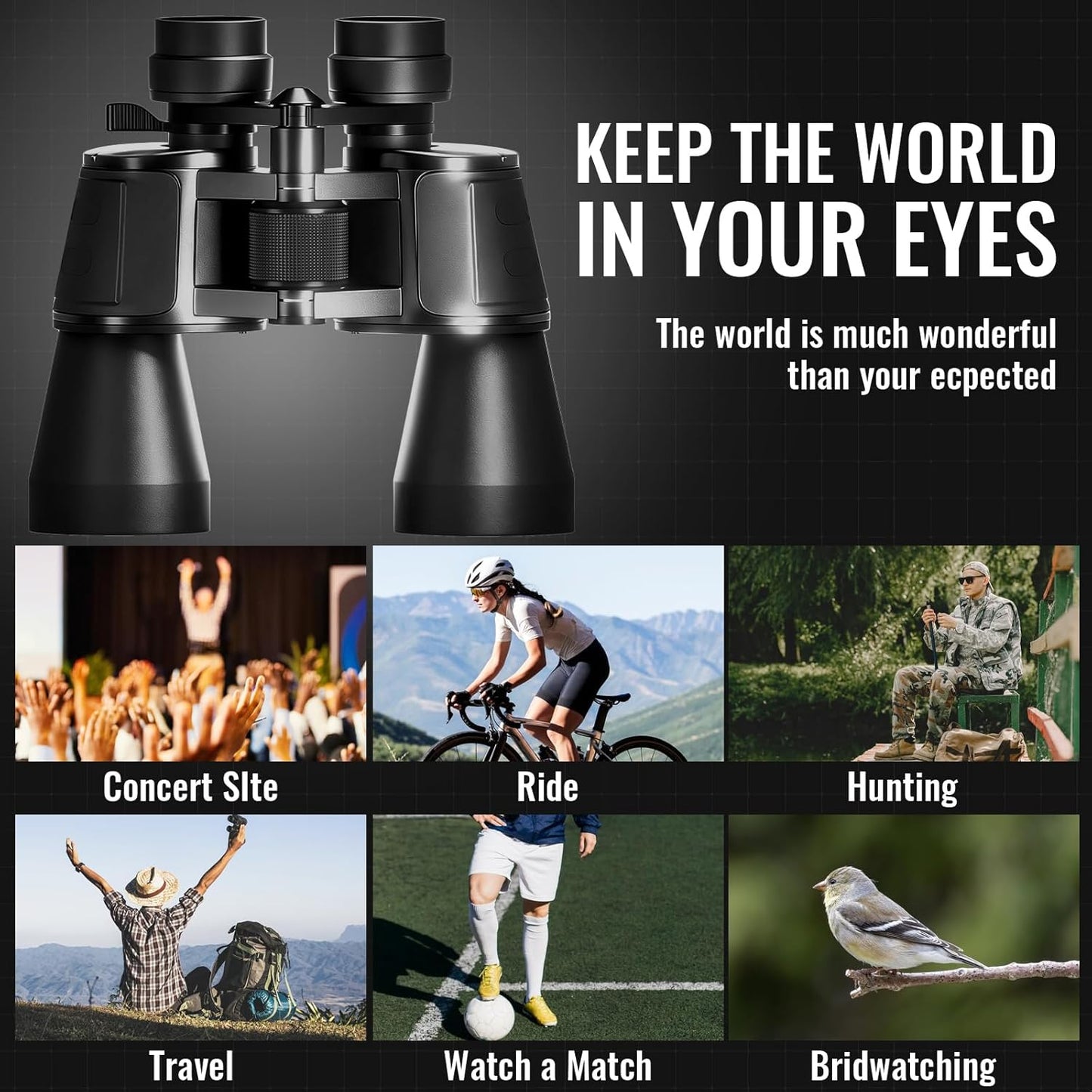 10-30x50 Zoom Binoculars for Adults High Powered - Lightweight Waterproof Binoculars for Hunting Bird Watching Travel Cruise