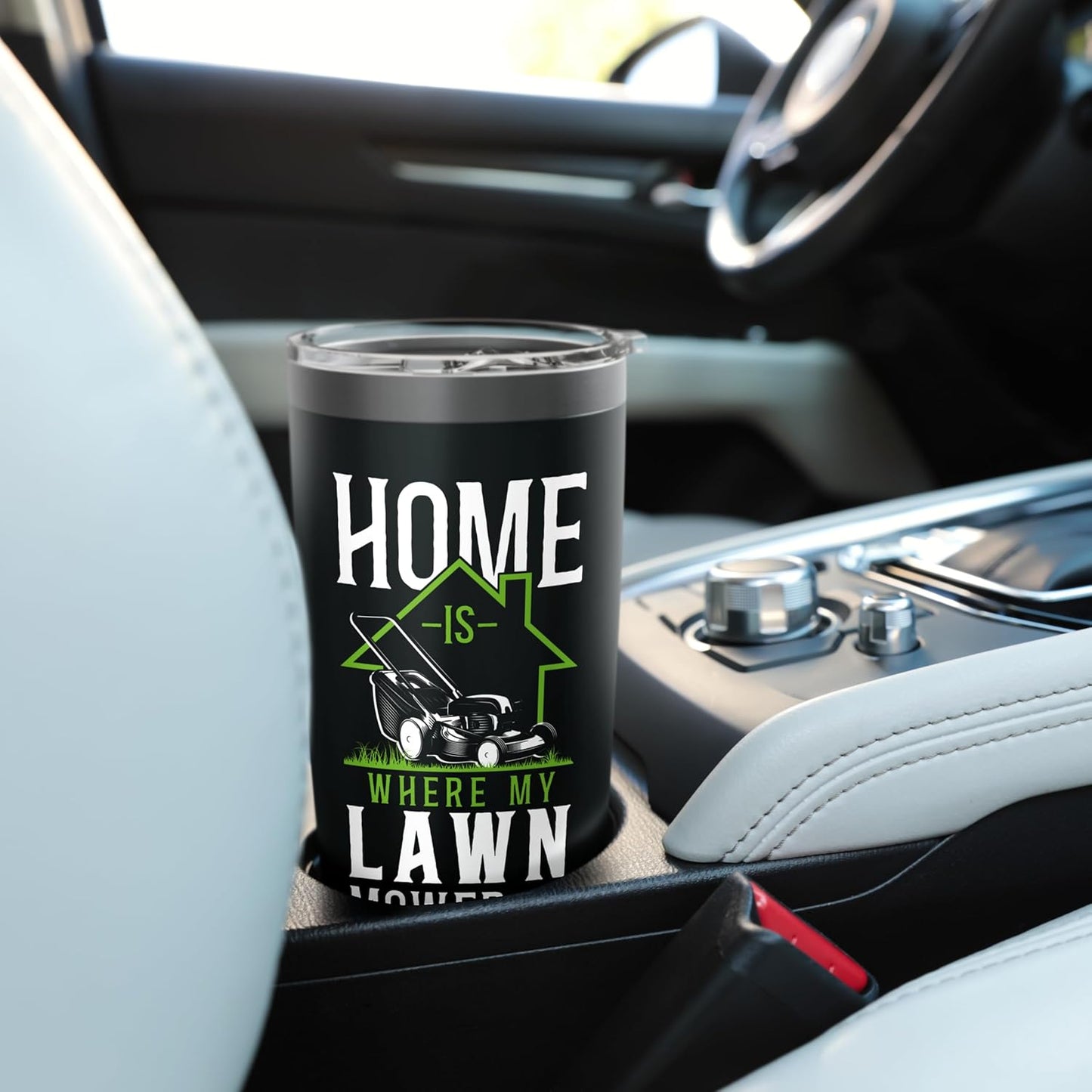 Lawn Mower Mowing Dad Father Landscaper Home Is Where My Stainless Steel Insulated Tumbler