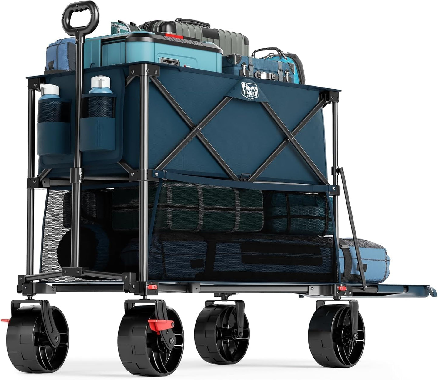 TIMBER RIDGE 400L Large Capacity Folding Double Decker Wagon with Brak