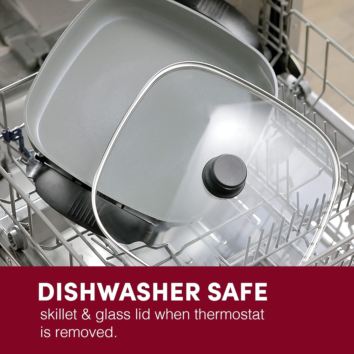 Elite Gourmet 12"x12"x2.15” Ceralast™ PFAS Free Ceramic Electric Skill