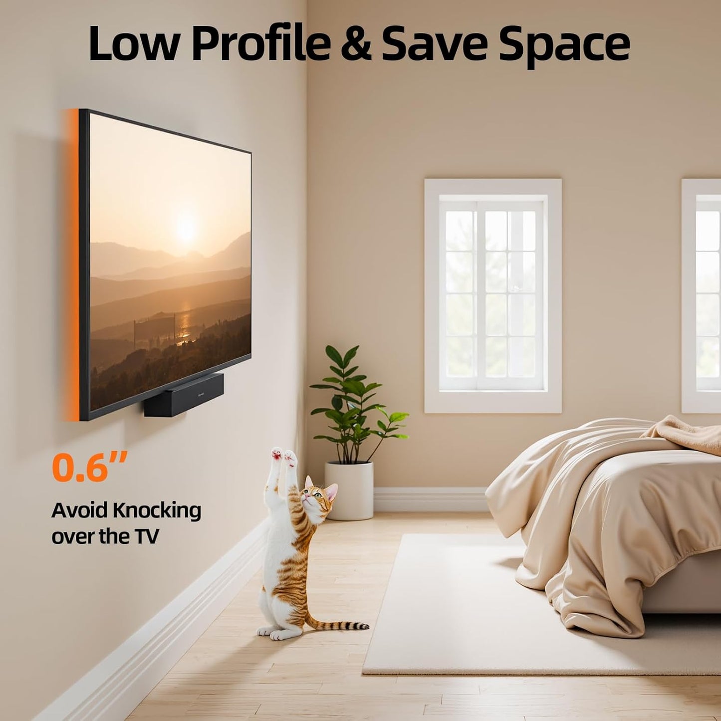 IWOBOARD 32 40 42 inch Fixed TV Monitor Wall Mount for LED LCD TVs & M