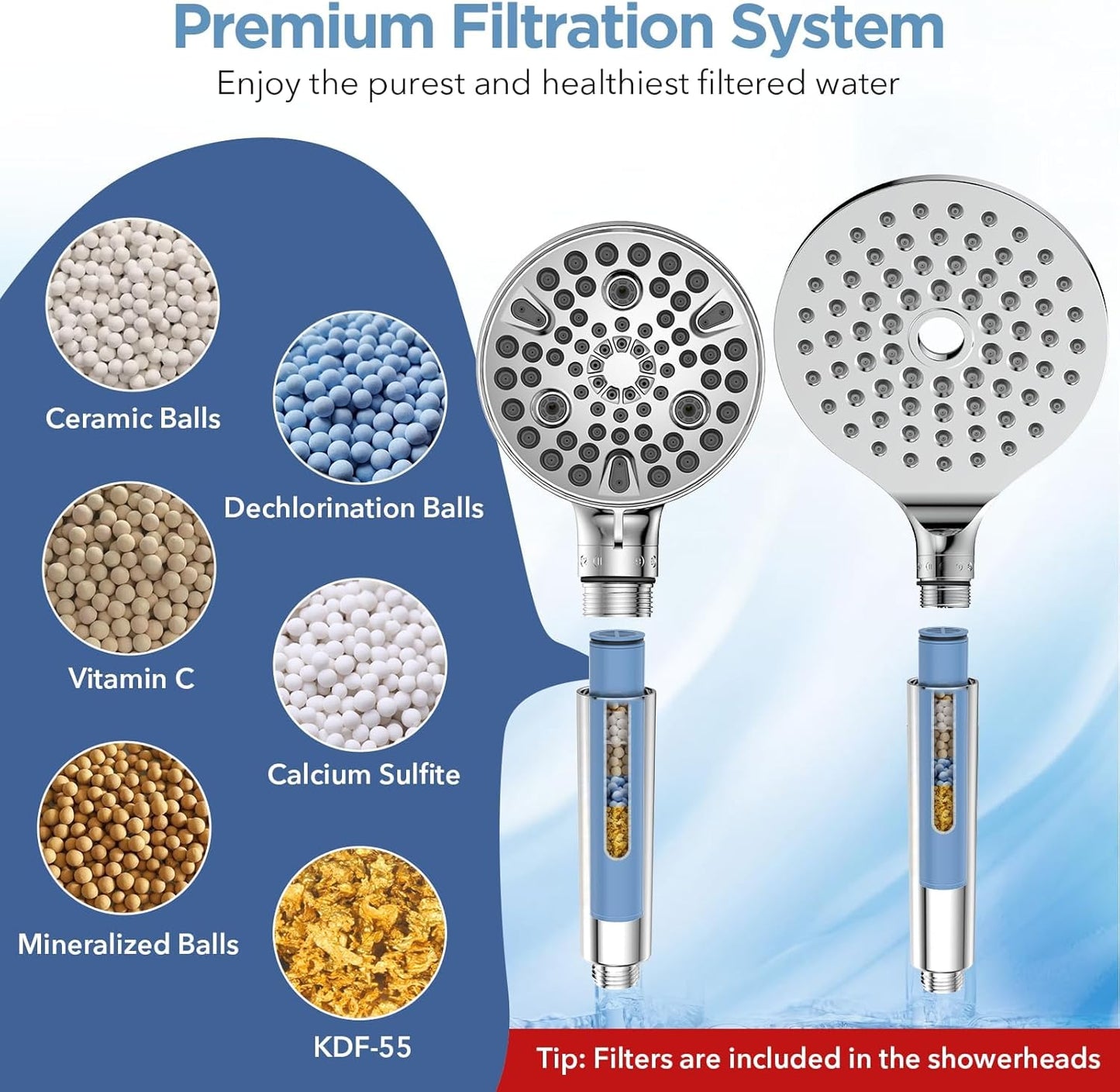 MakeFit Shower Head Filter Replacement Cartridge for SSJ781/DSSJ781/ DSSJ781-01 MakeFit Filtered Handheld Shower Head (2-PACK)